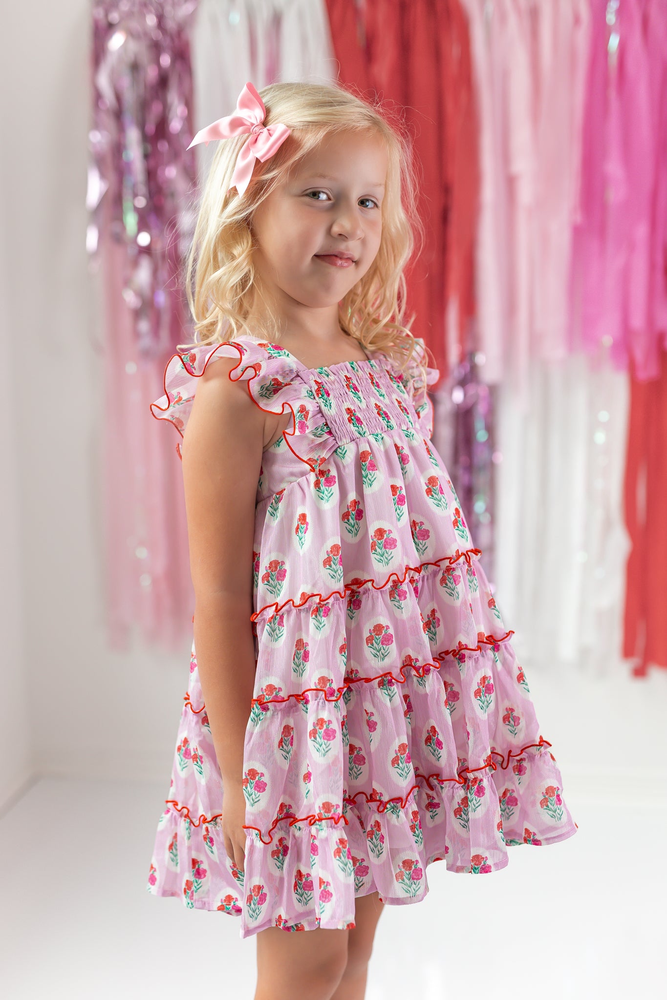 Brielle Shimmer Dress - Berry Sweet
