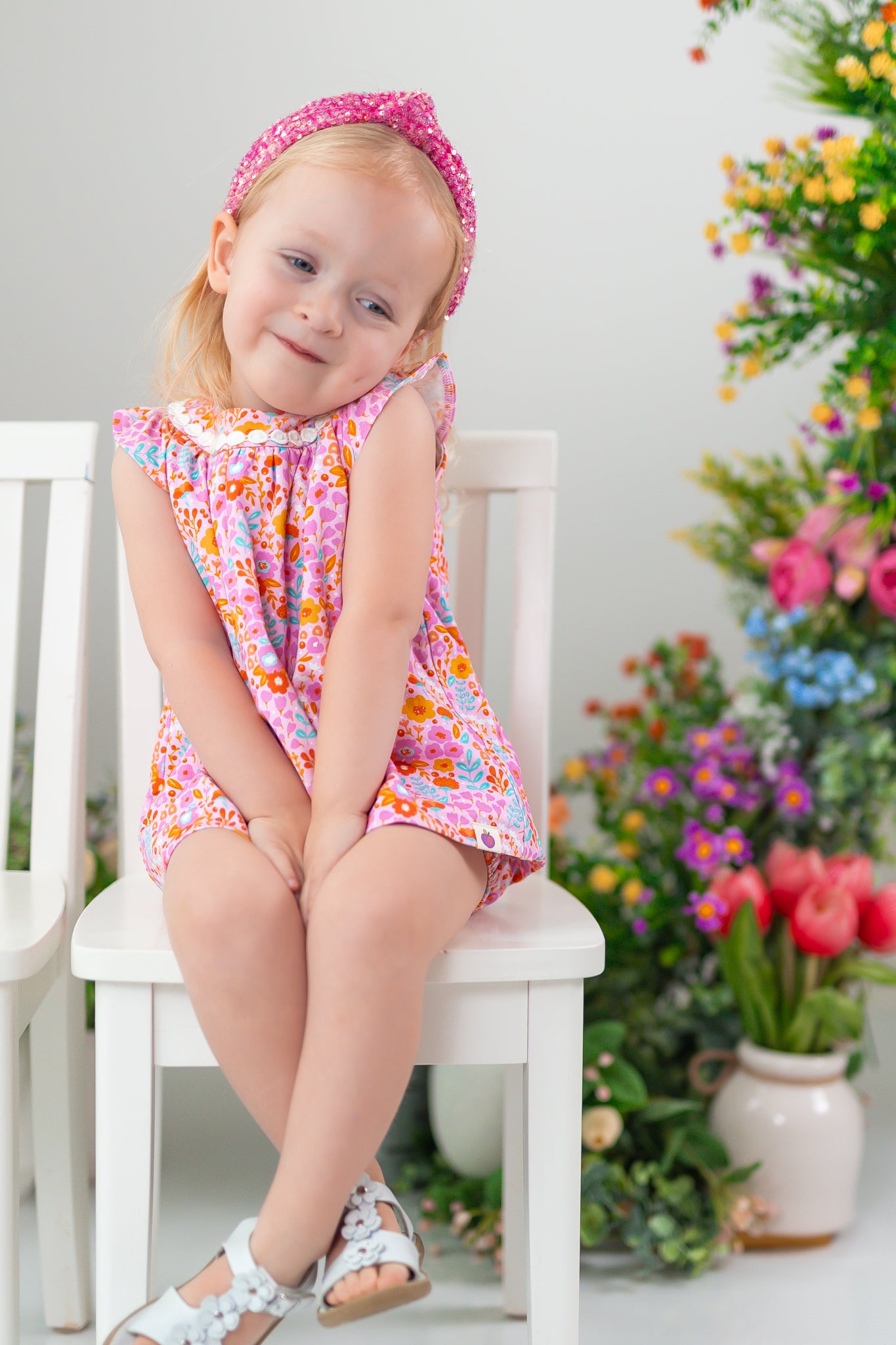 Bubble Romper - Pink Papaya Parade