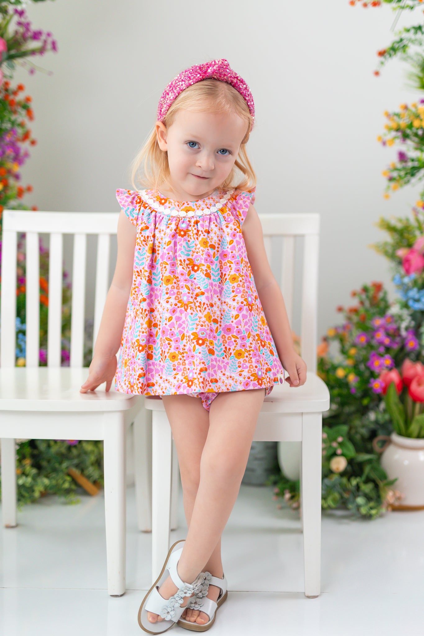 Bubble Romper - Pink Papaya Parade
