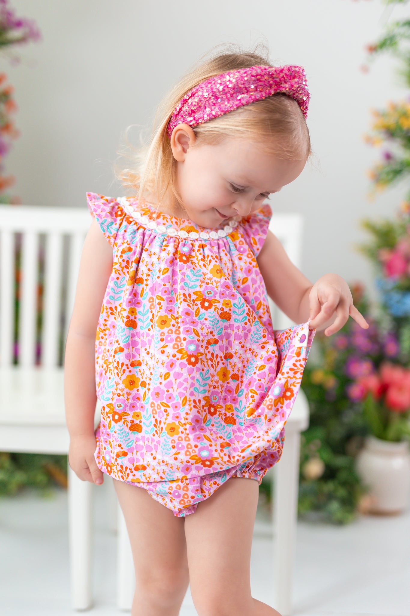 Bubble Romper - Pink Papaya Parade