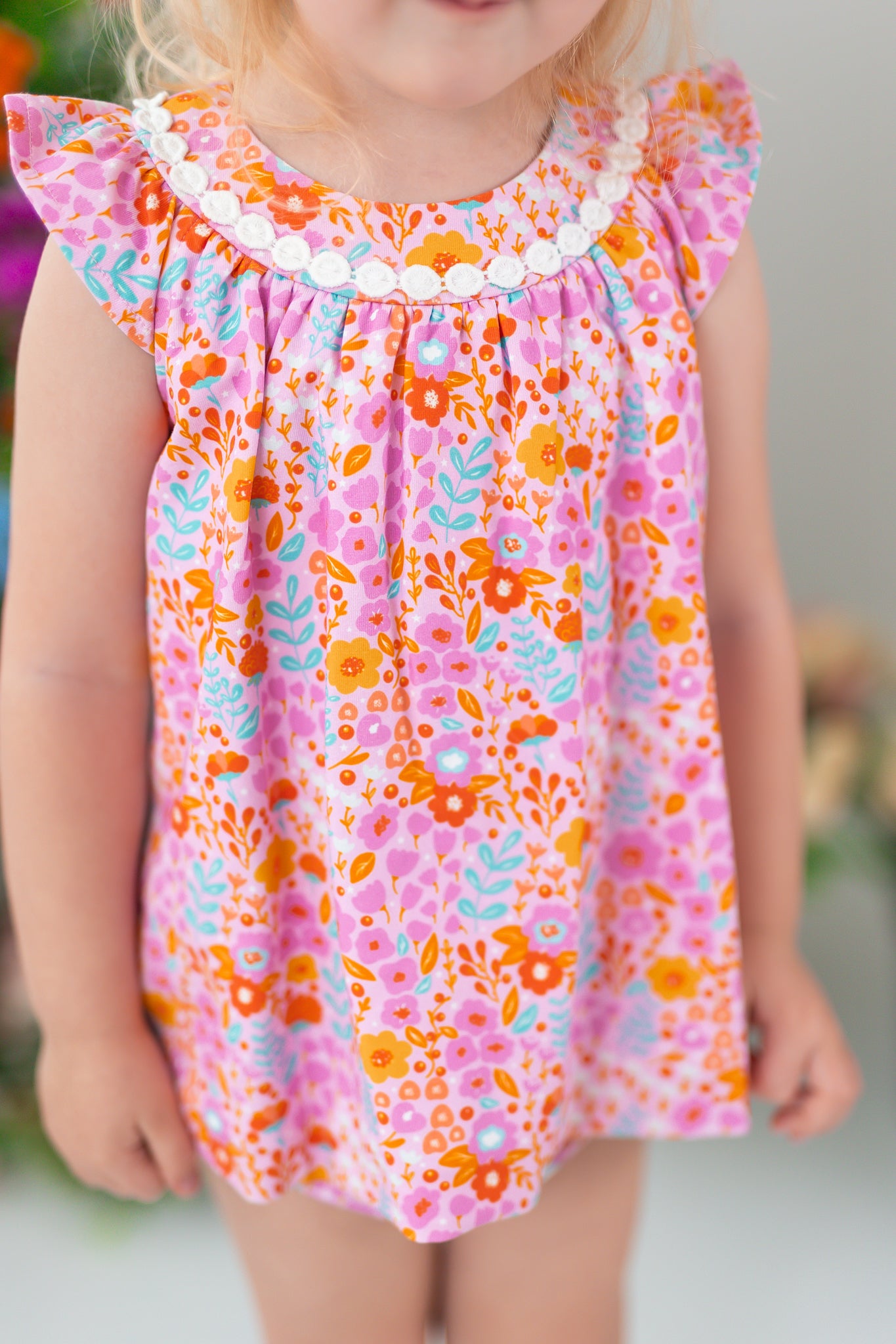 Bubble Romper - Pink Papaya Parade