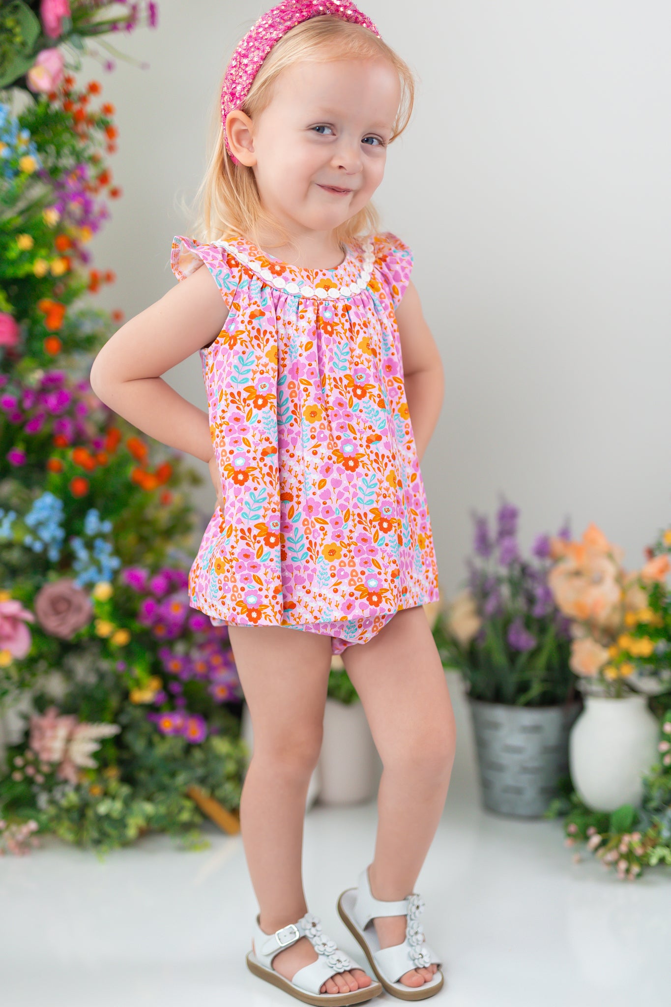 Bubble Romper - Pink Papaya Parade
