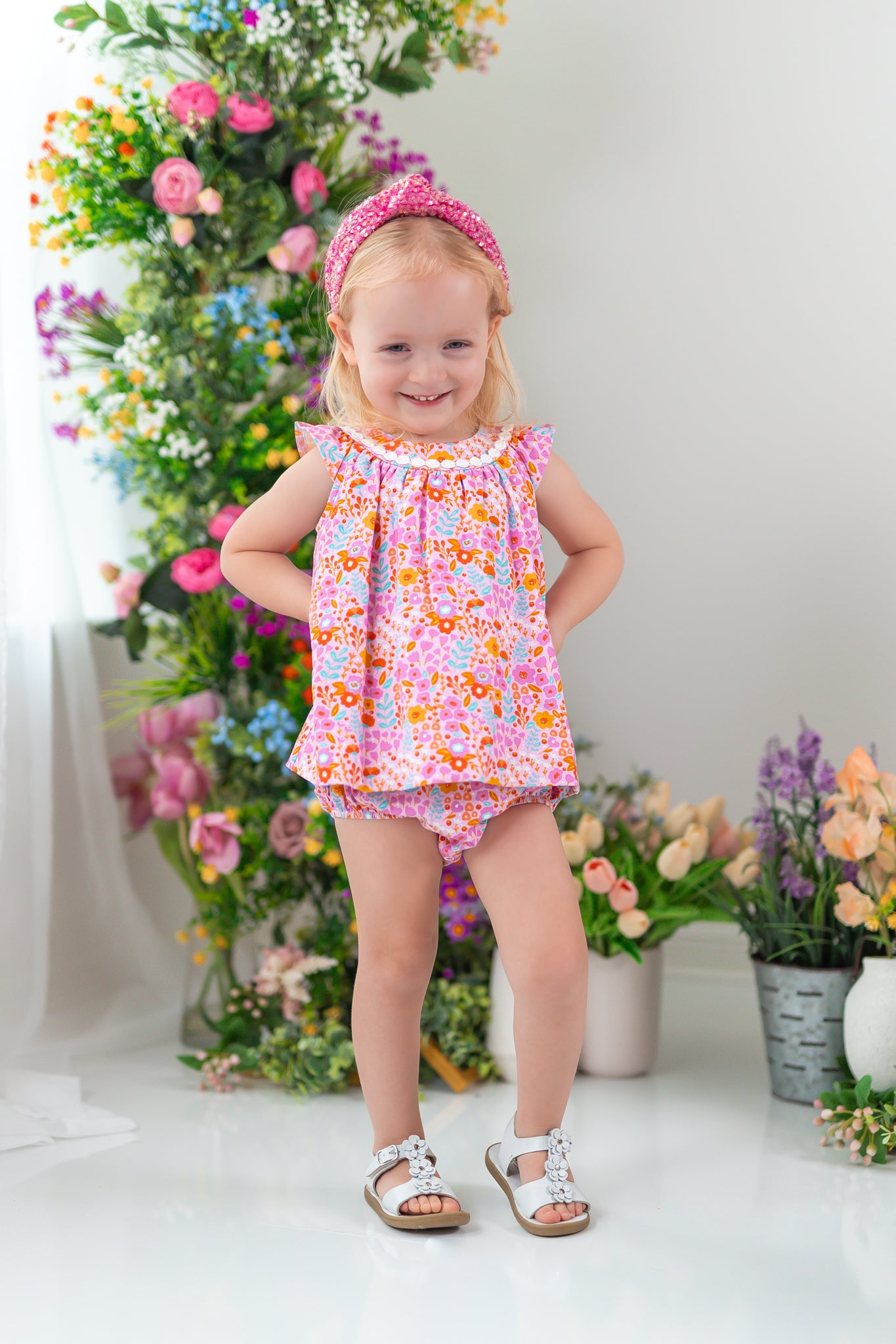Bubble Romper - Pink Papaya Parade