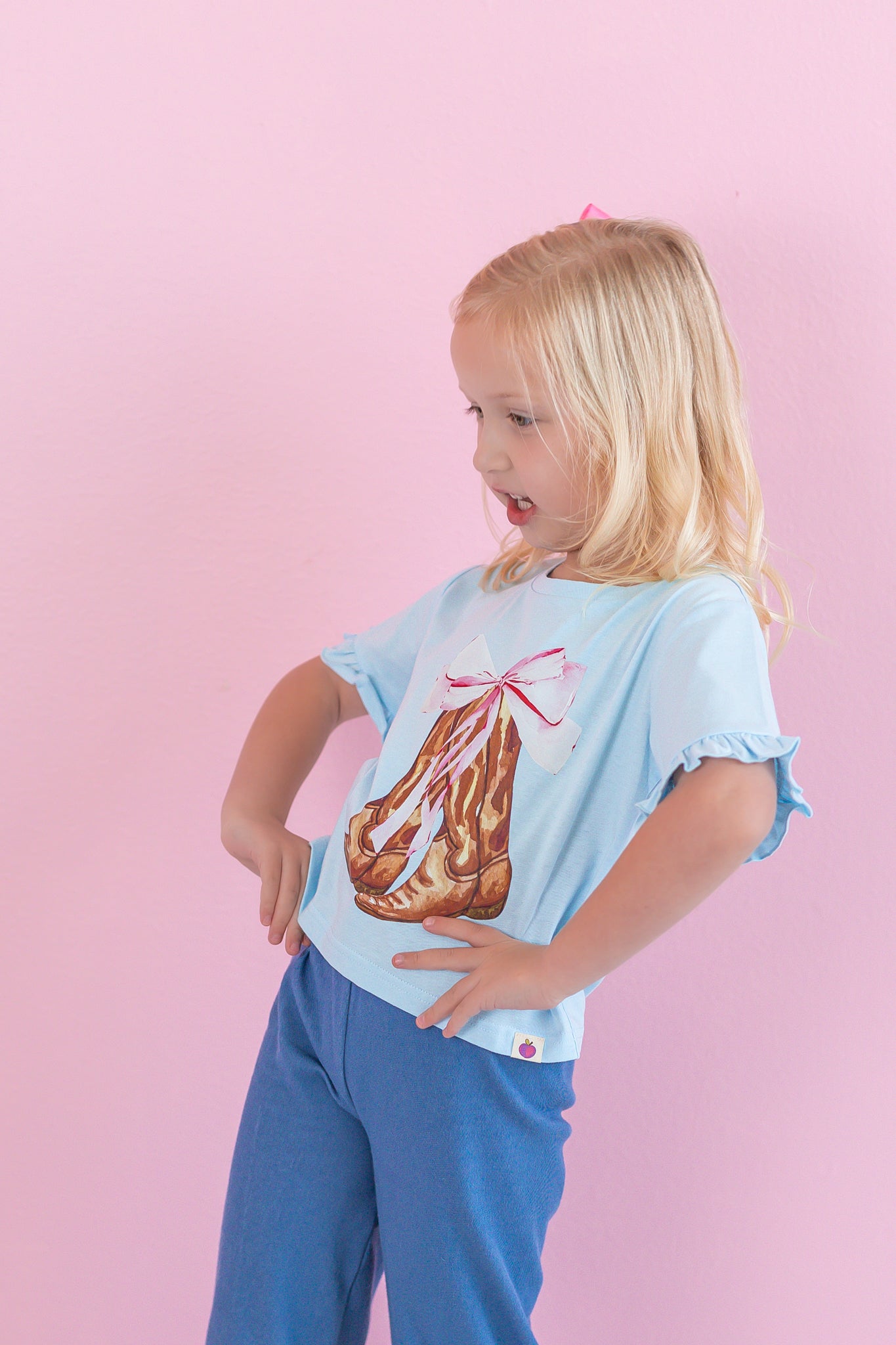 Ruffle Graphic Tee - Coquette Cowgirl