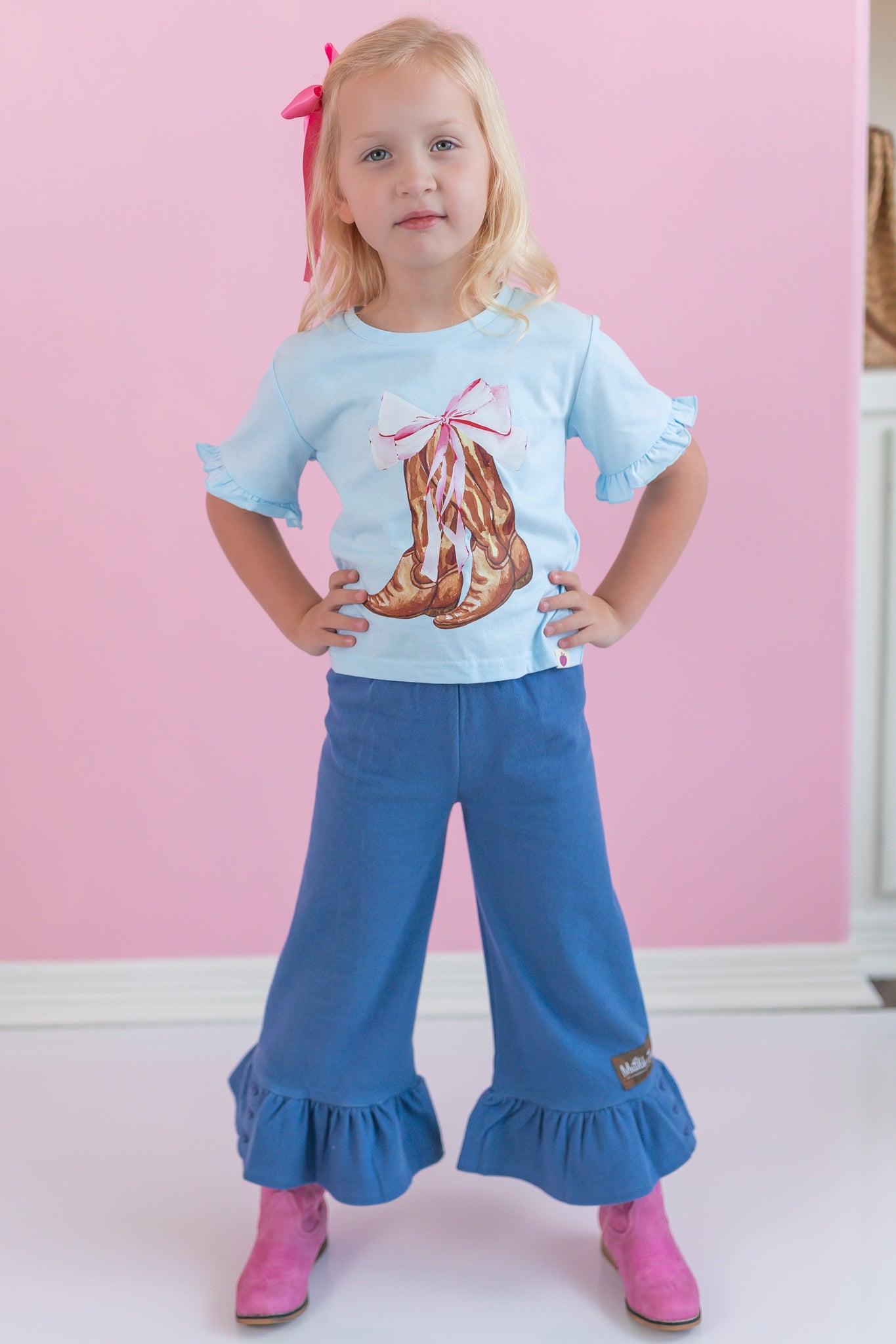 Ruffle Graphic Tee - Coquette Cowgirl