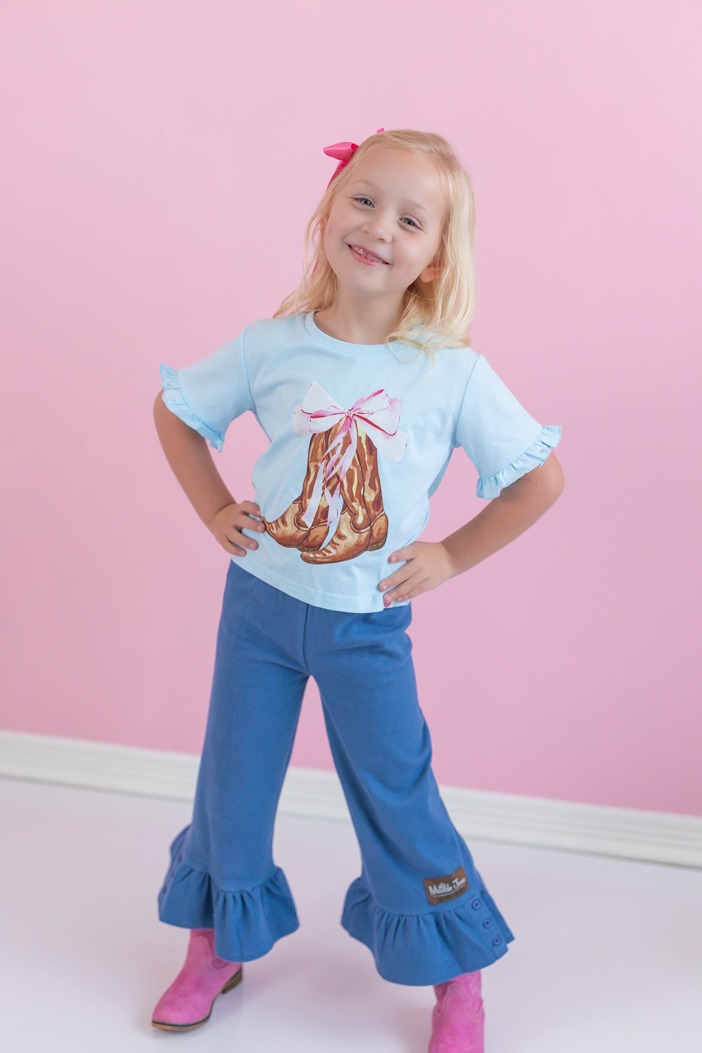 Ruffle Graphic Tee - Coquette Cowgirl