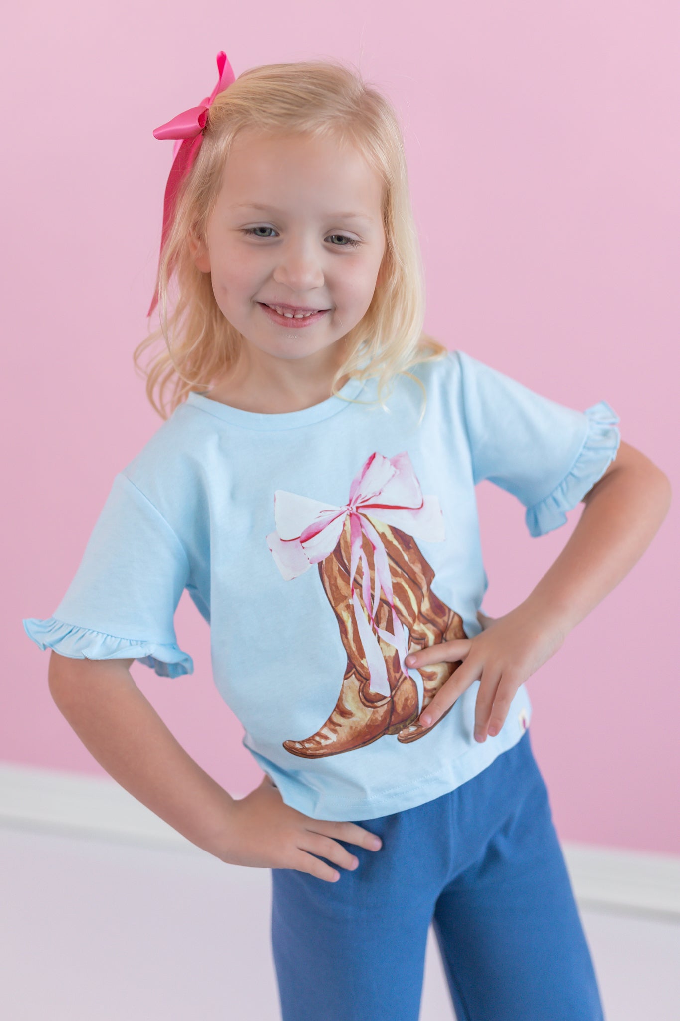 Ruffle Graphic Tee - Coquette Cowgirl