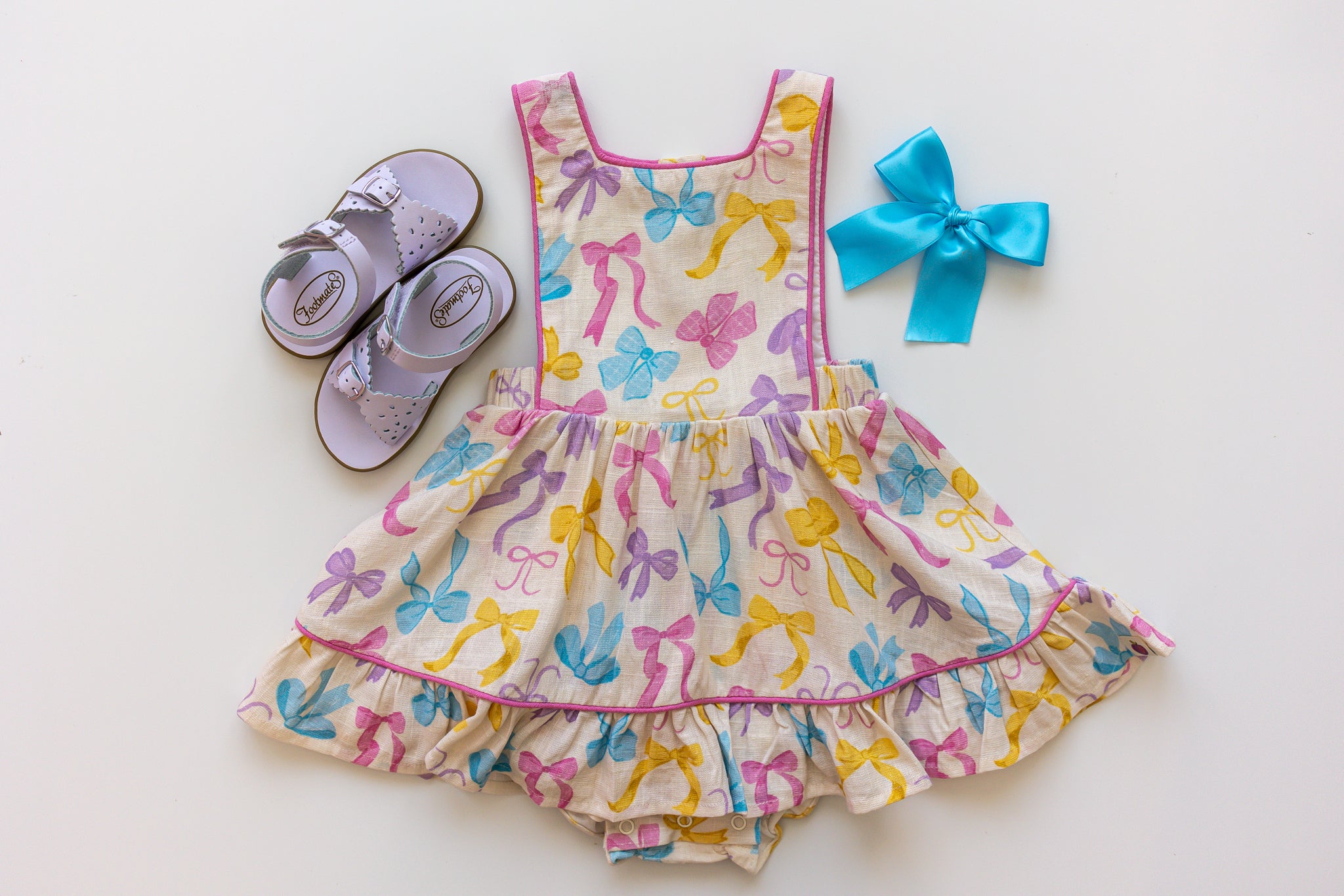 Linen Romper - Bow Bliss (Pre-Order)