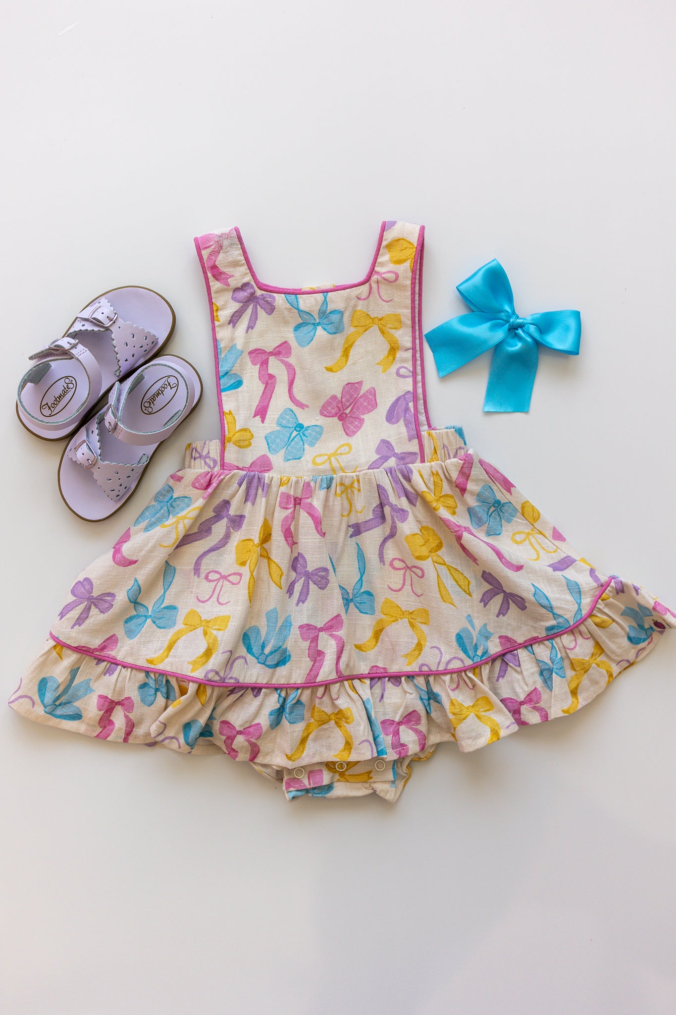 Linen Romper - Bow Bliss (Pre-Order)