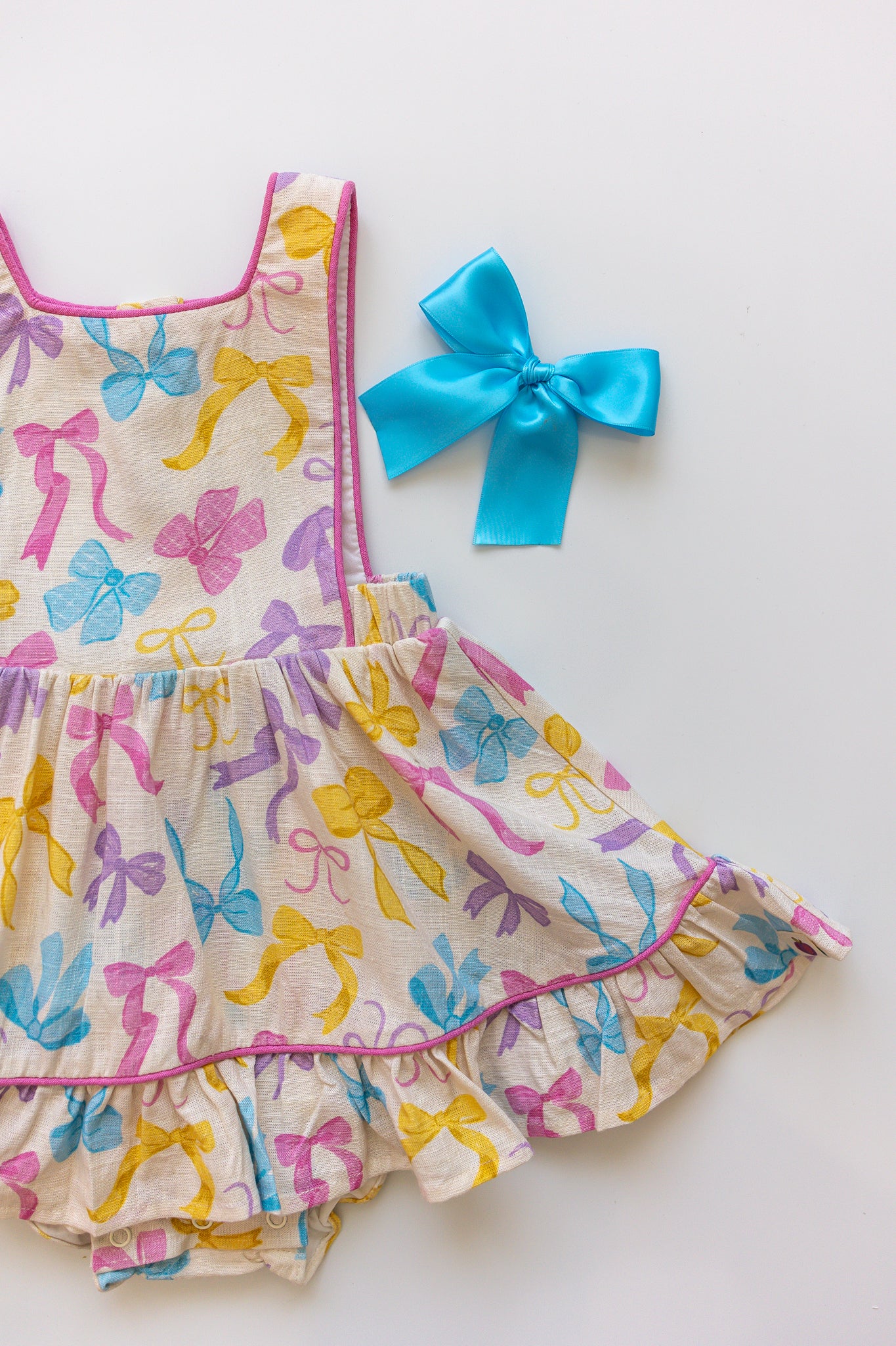 Linen Romper - Bow Bliss (Pre-Order)