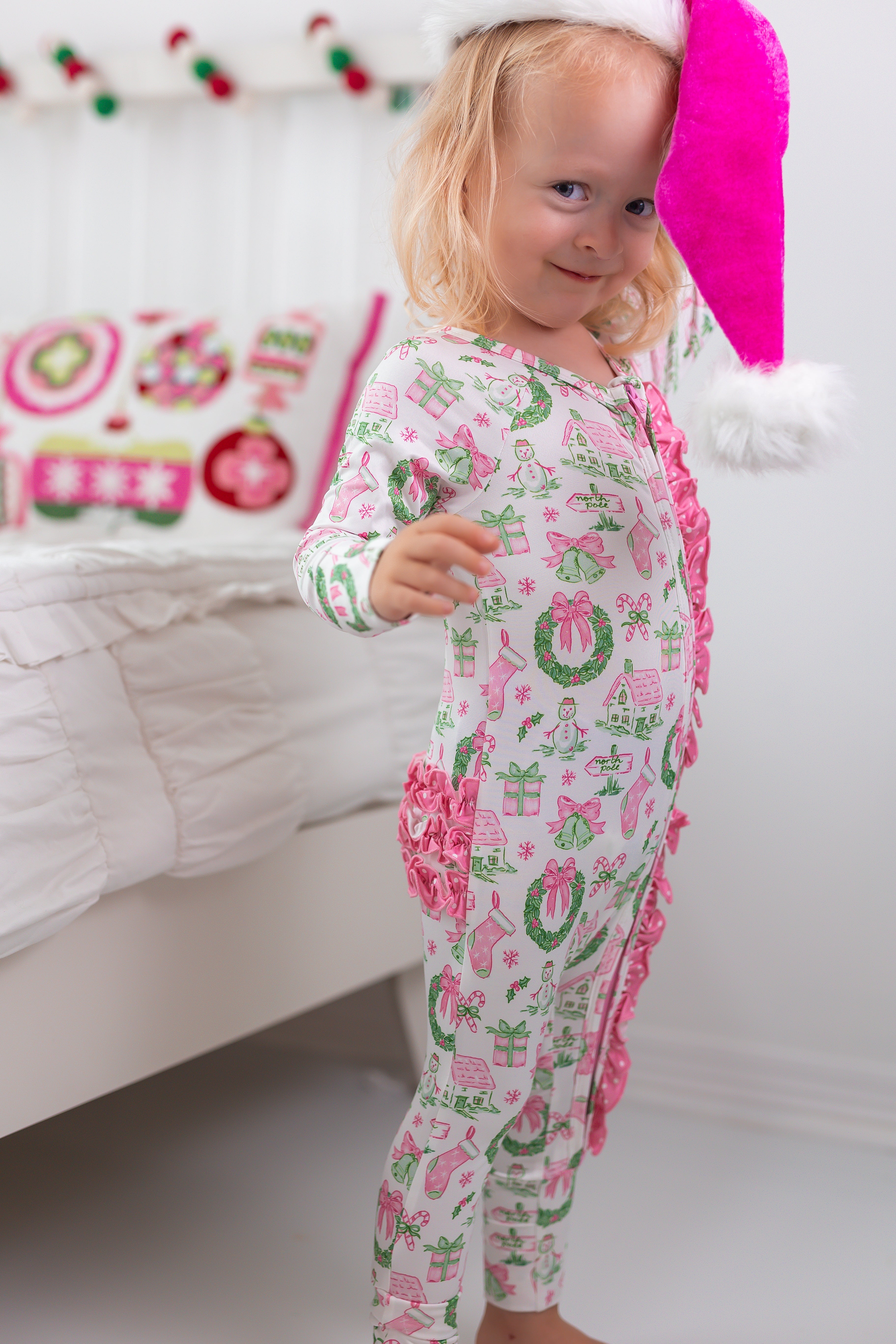 Zipper Loungewear -Little Pink Christmas