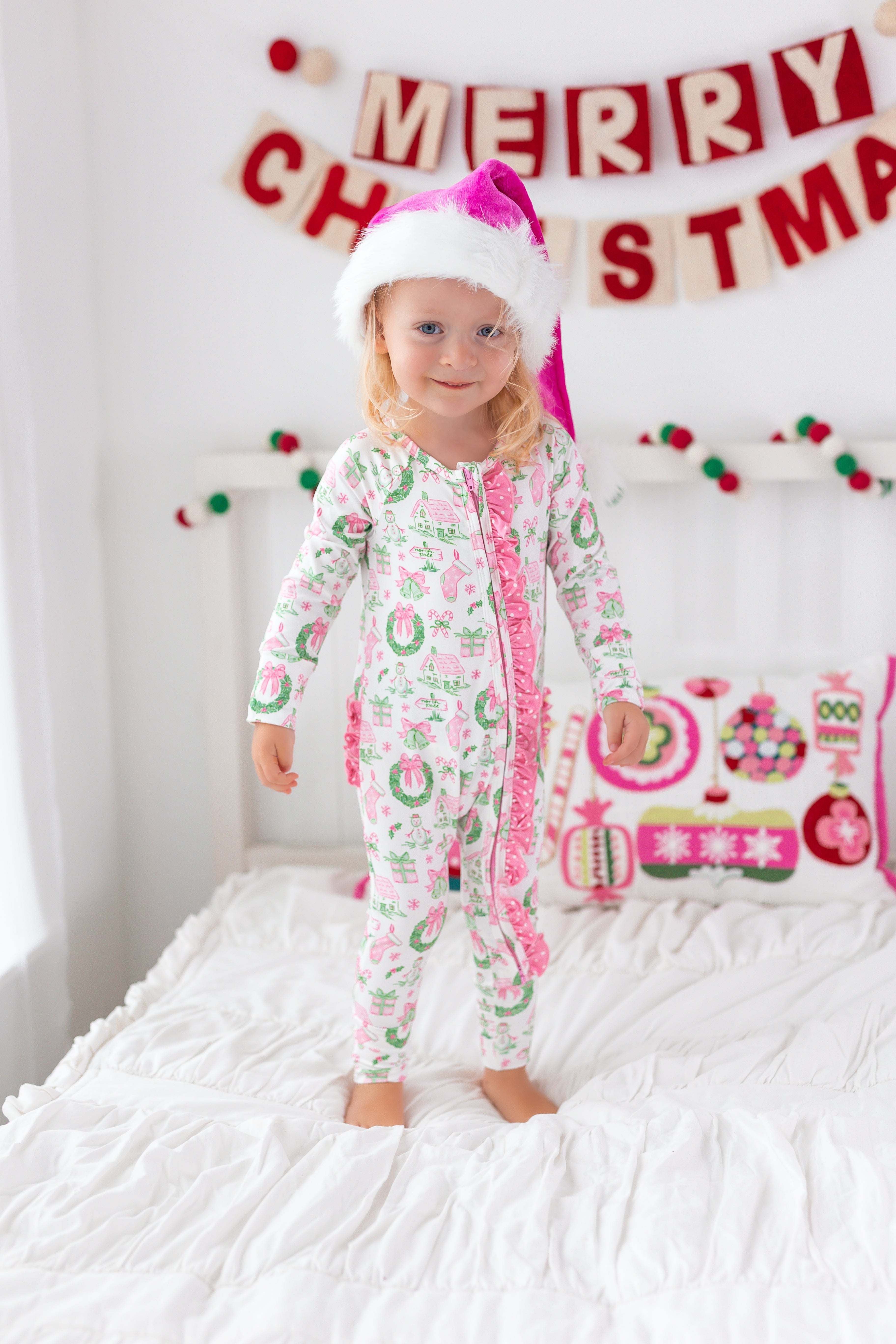 Zipper Loungewear -Little Pink Christmas