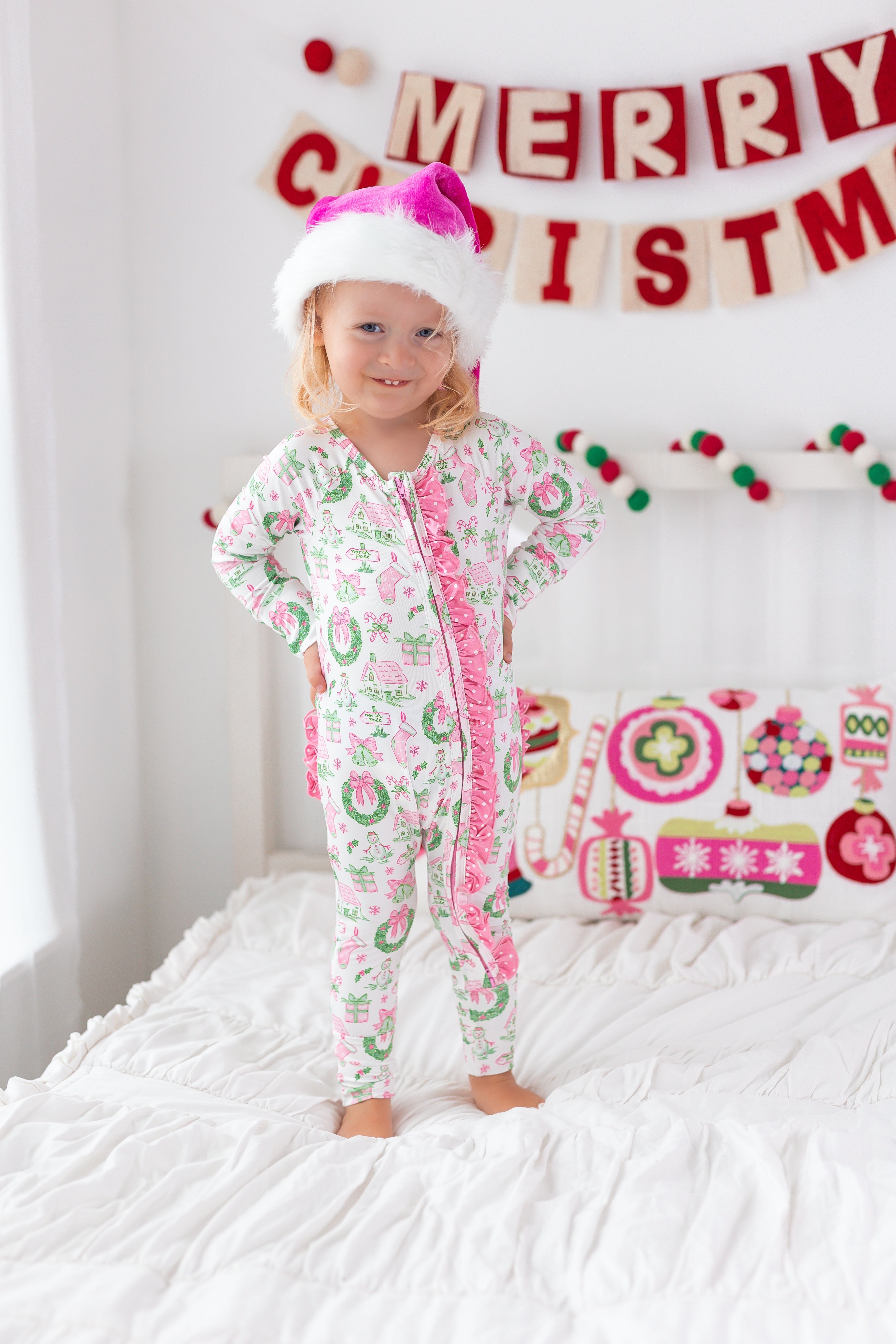 Zipper Loungewear -Little Pink Christmas