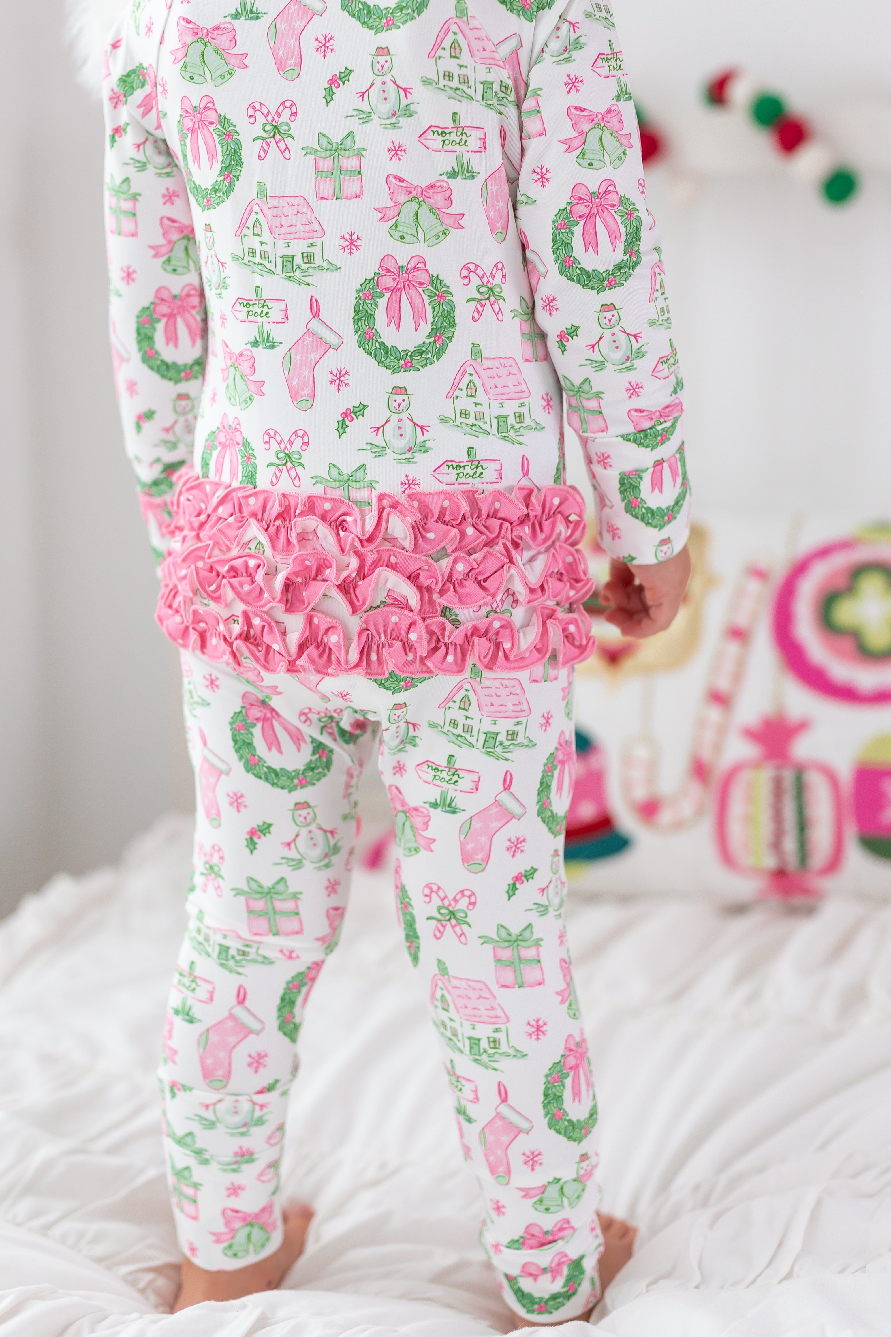 Zipper Loungewear -Little Pink Christmas