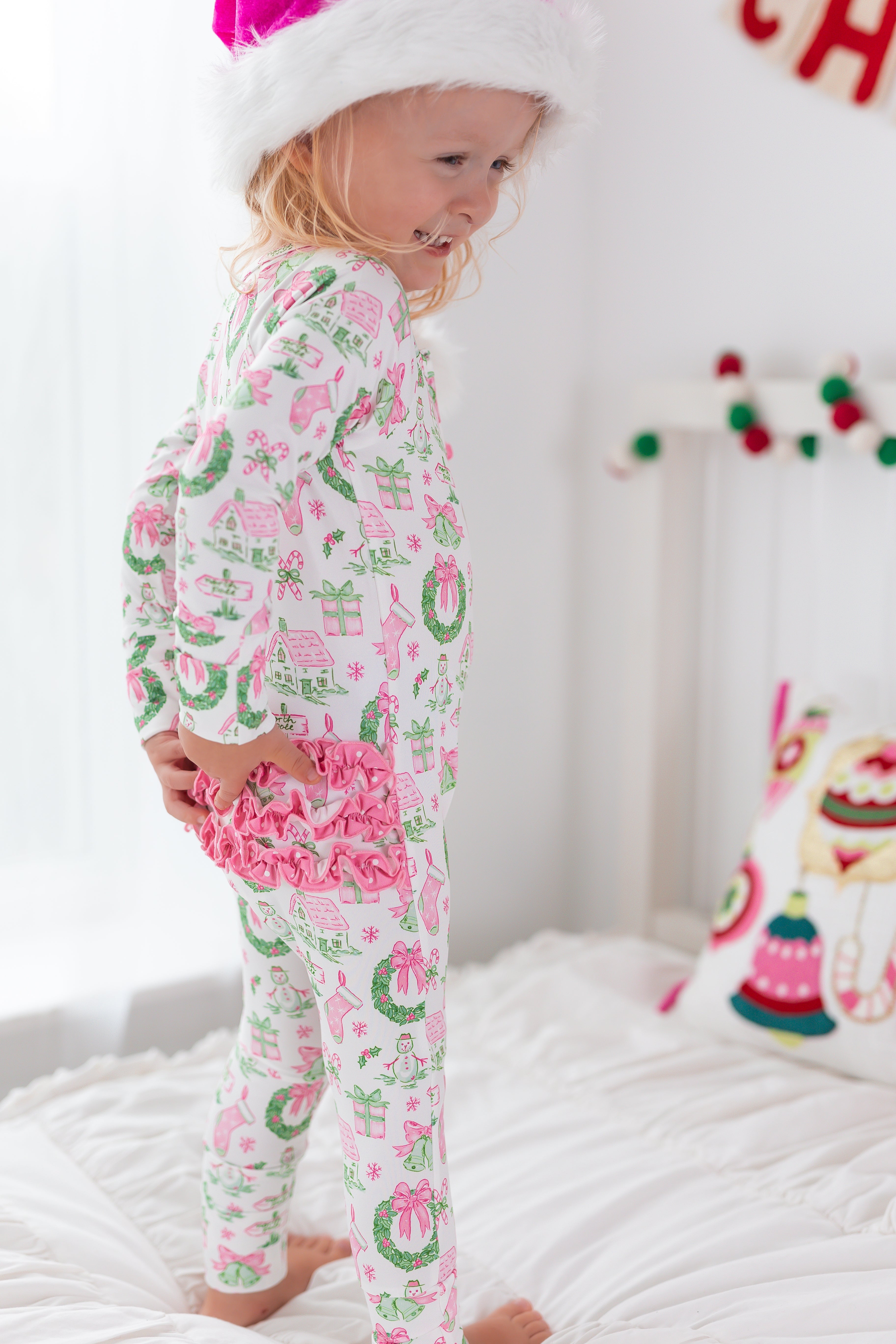 Zipper Loungewear -Little Pink Christmas