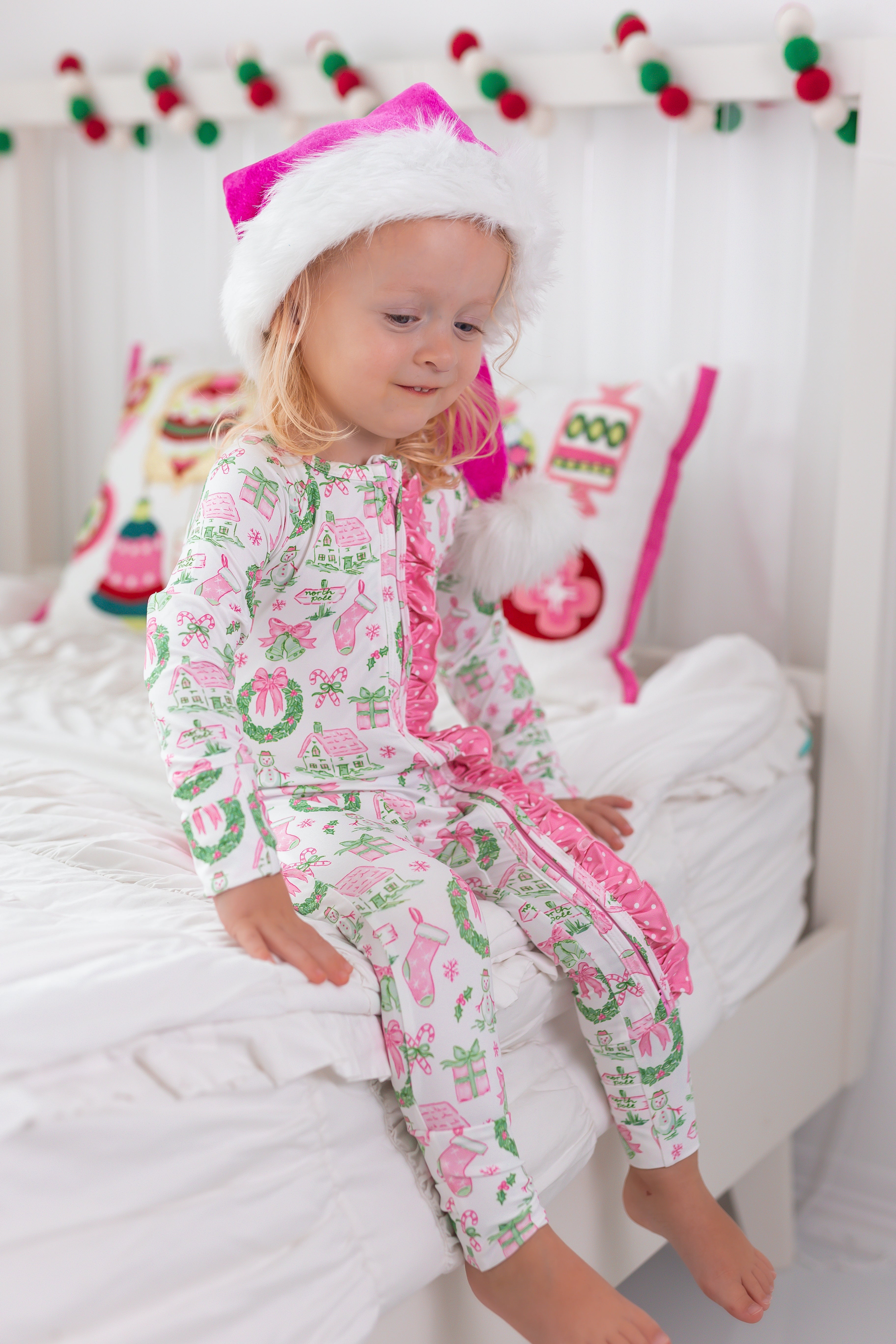 Zipper Loungewear -Little Pink Christmas