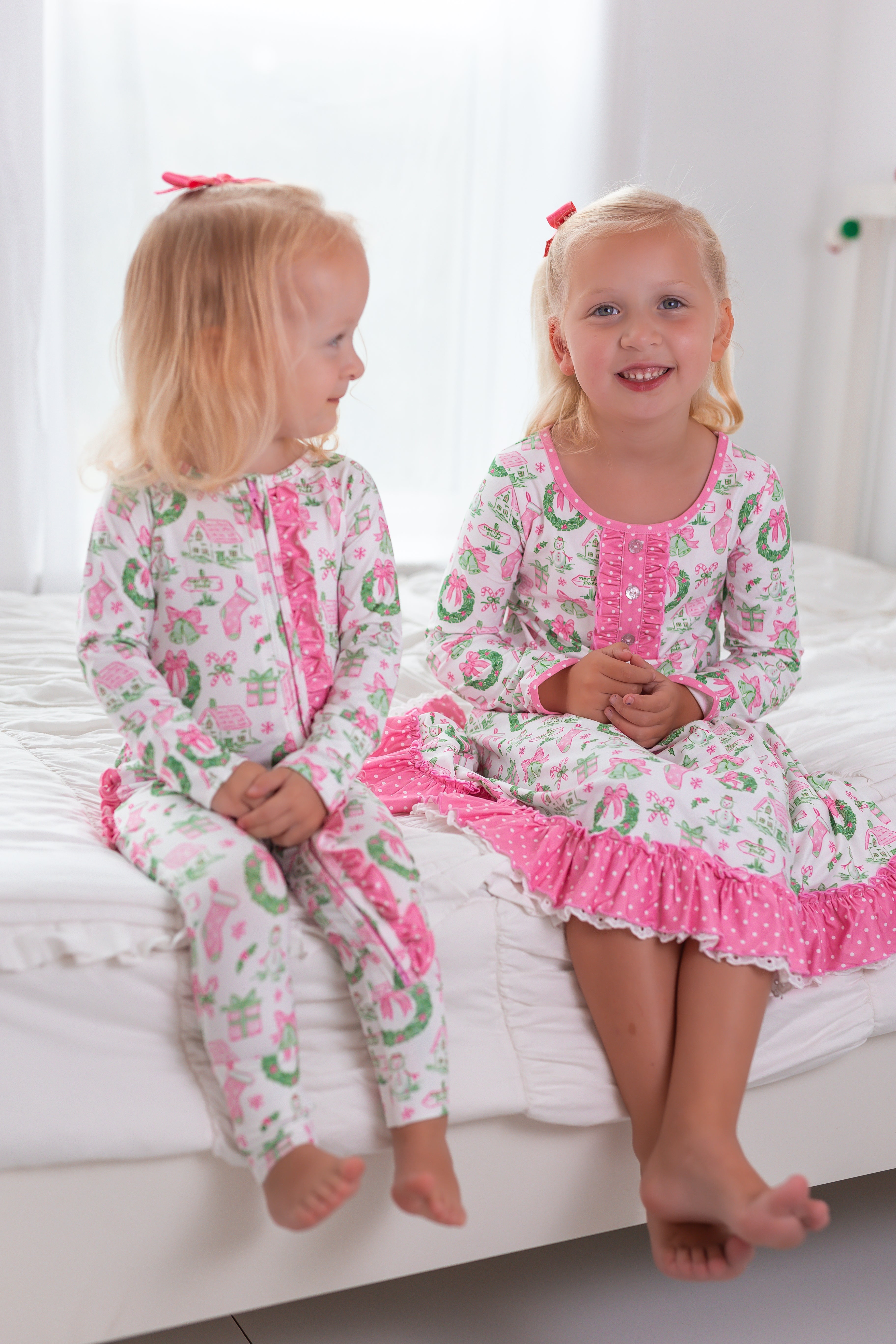 Zipper Loungewear -Little Pink Christmas