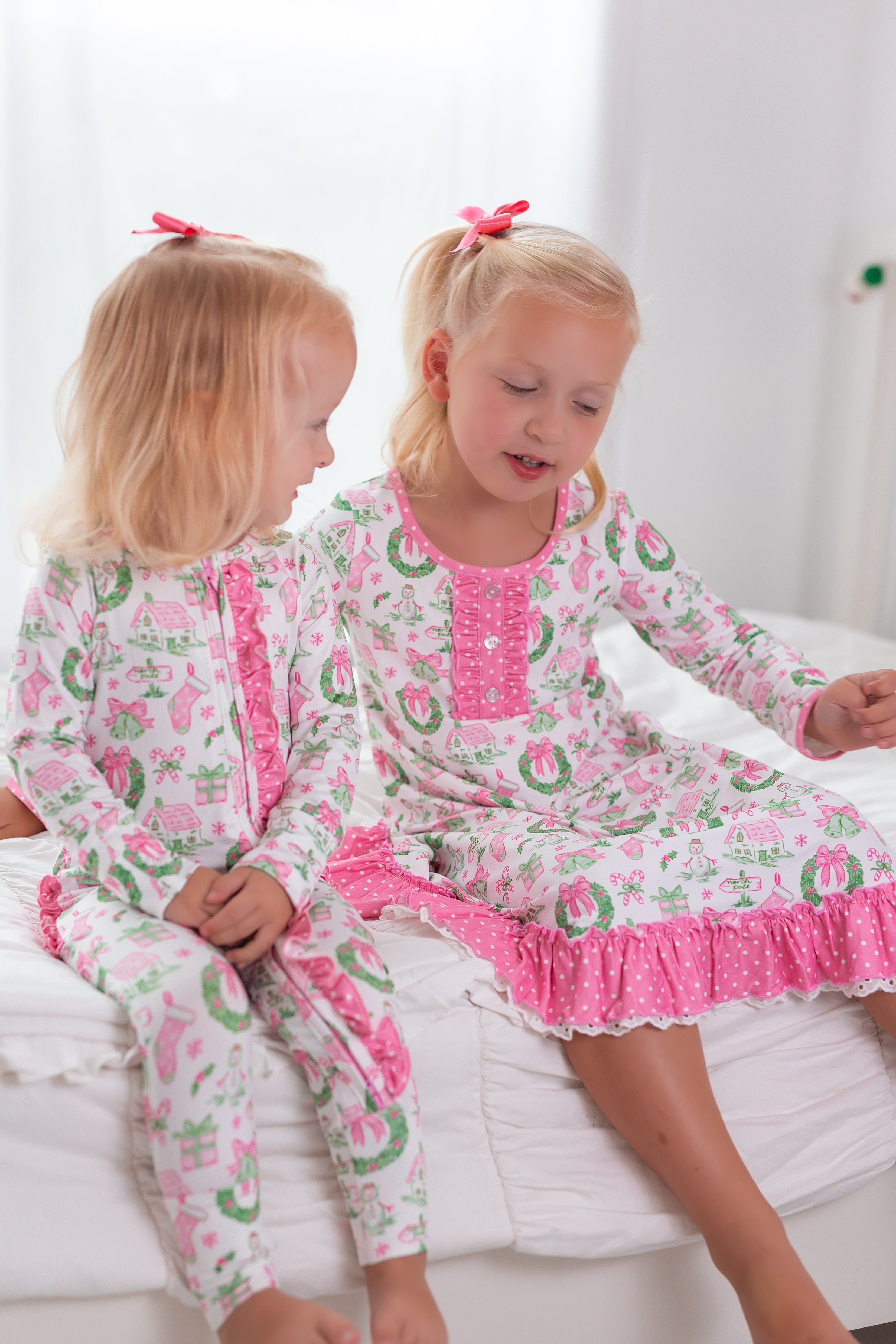 Zipper Loungewear -Little Pink Christmas