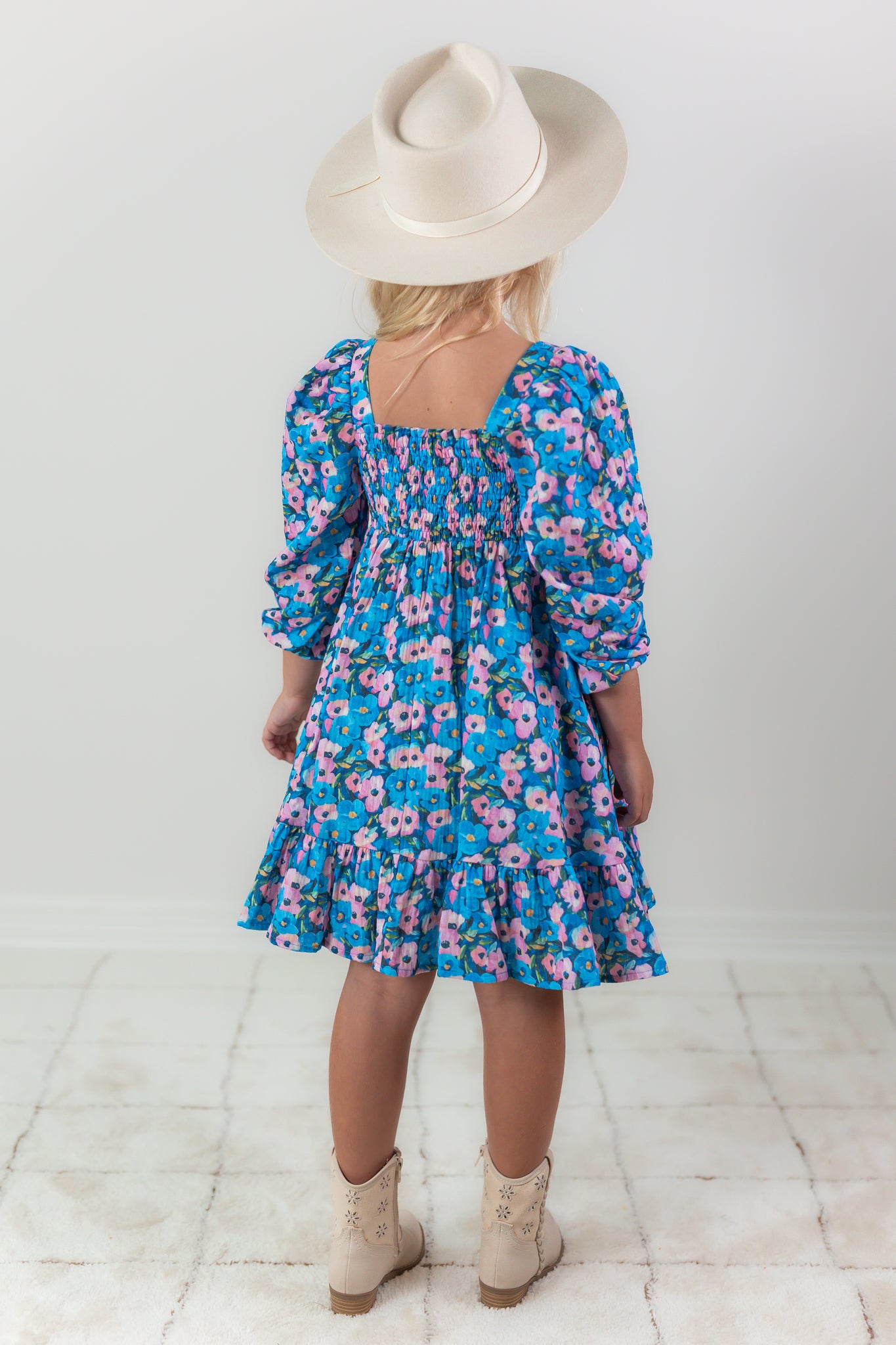 Puff Sleeve Gauze Dress - Storm Petal