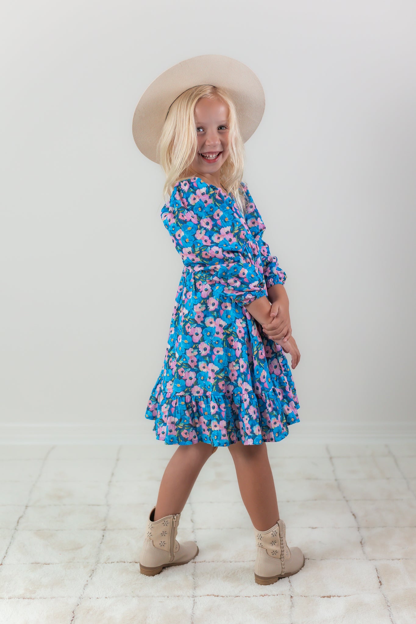 Puff Sleeve Gauze Dress - Storm Petal