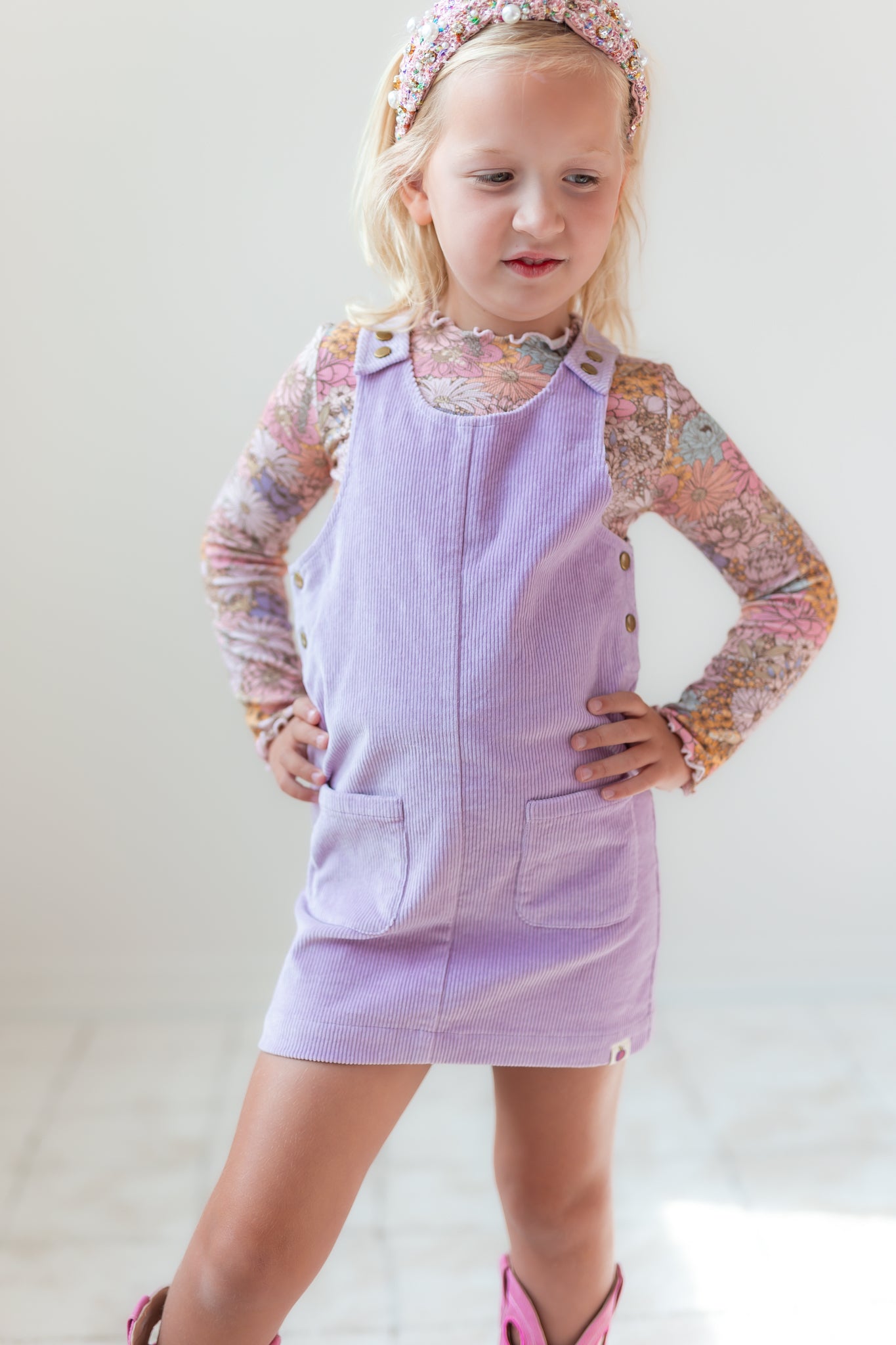 Parker Corduroy Jumper Set - Dusky Dahlia (Pre-Order)