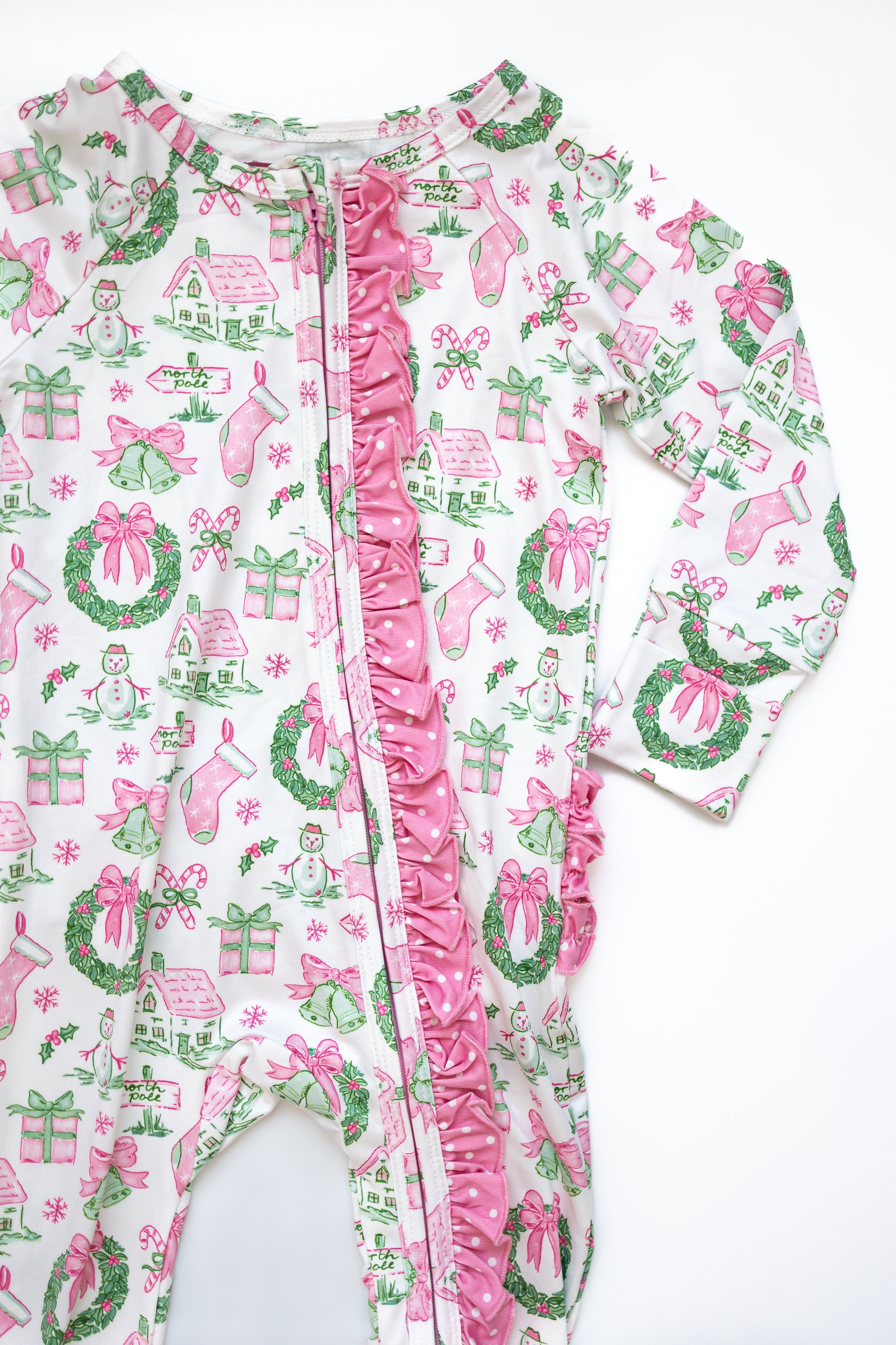 Zipper Loungewear -Little Pink Christmas
