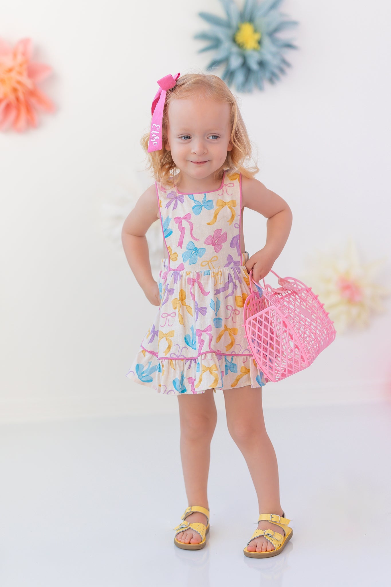Linen Romper - Bow Bliss (Pre-Order)