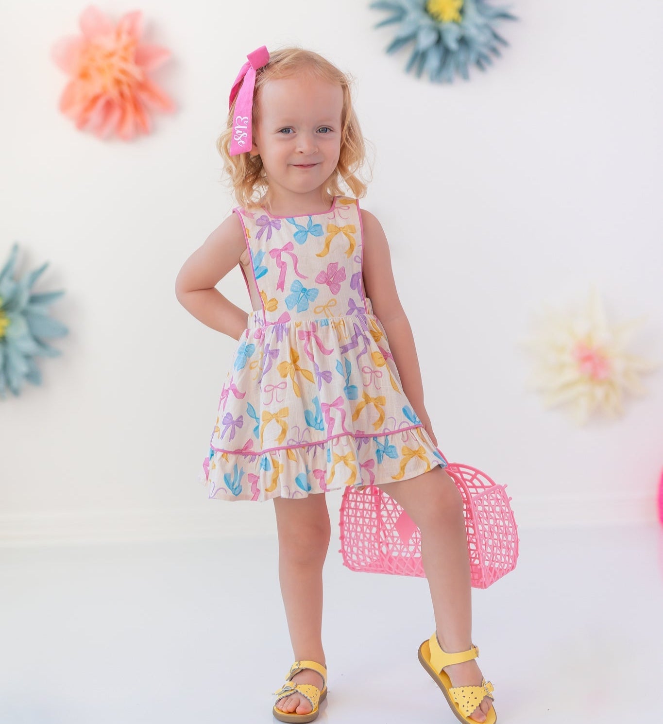 Linen Romper - Bow Bliss