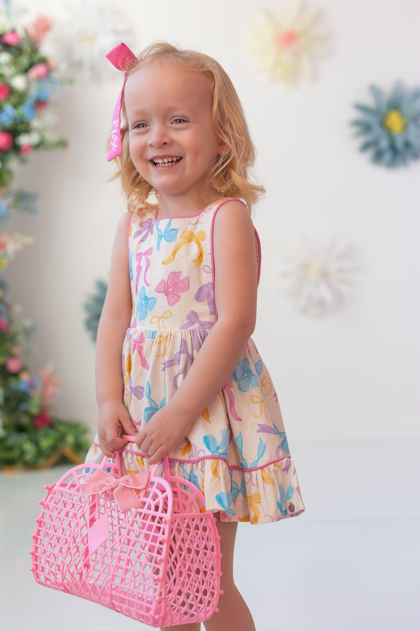 Linen Romper - Bow Bliss (Pre-Order)