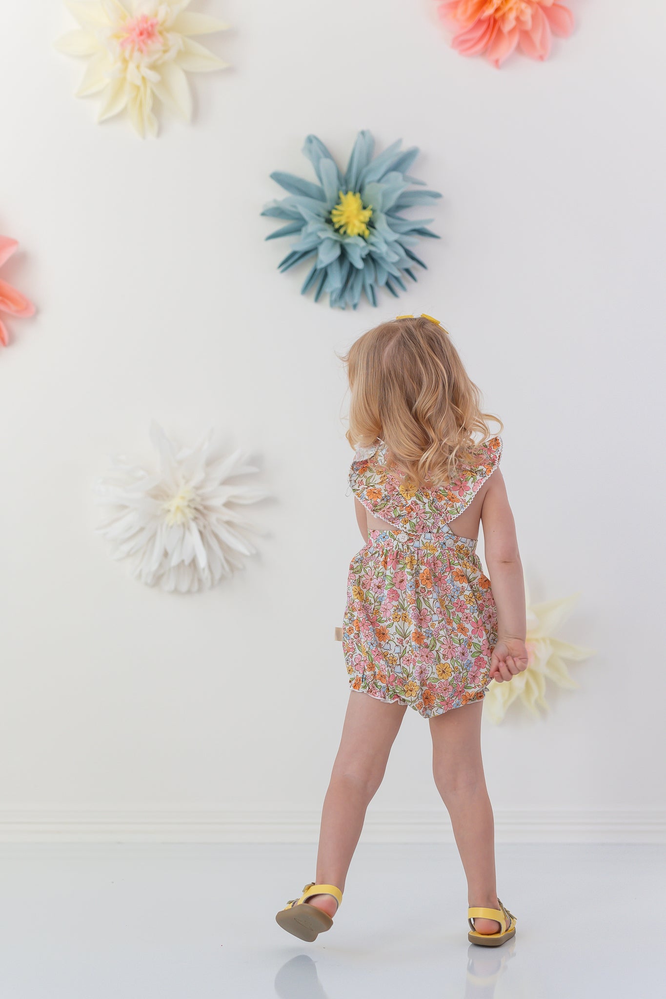 Smocked Bubble Romper - Garden Of Whimsy
