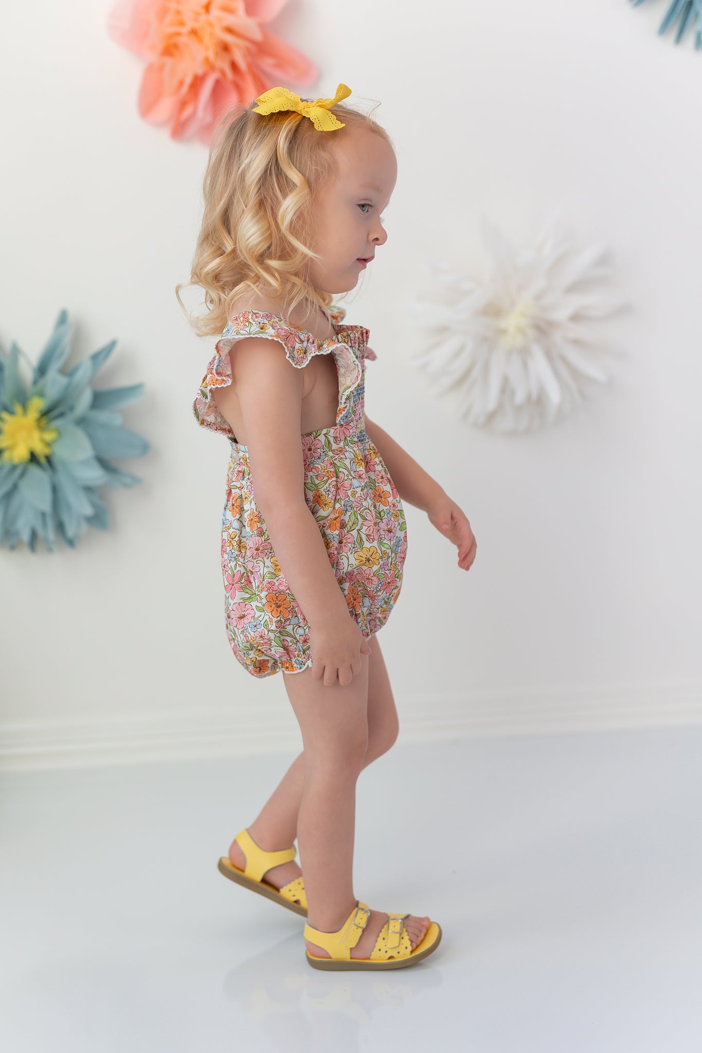 Smocked Bubble Romper - Garden Of Whimsy