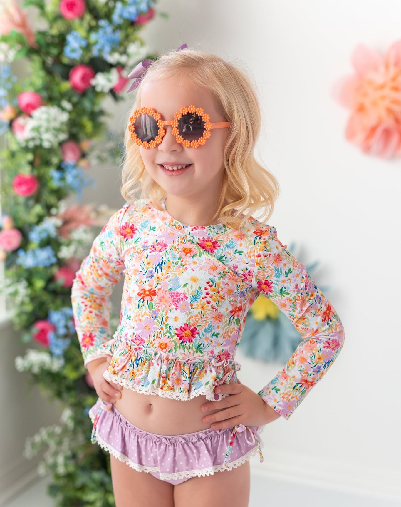 Rashguard Swimsuit - Wildflower Waltz