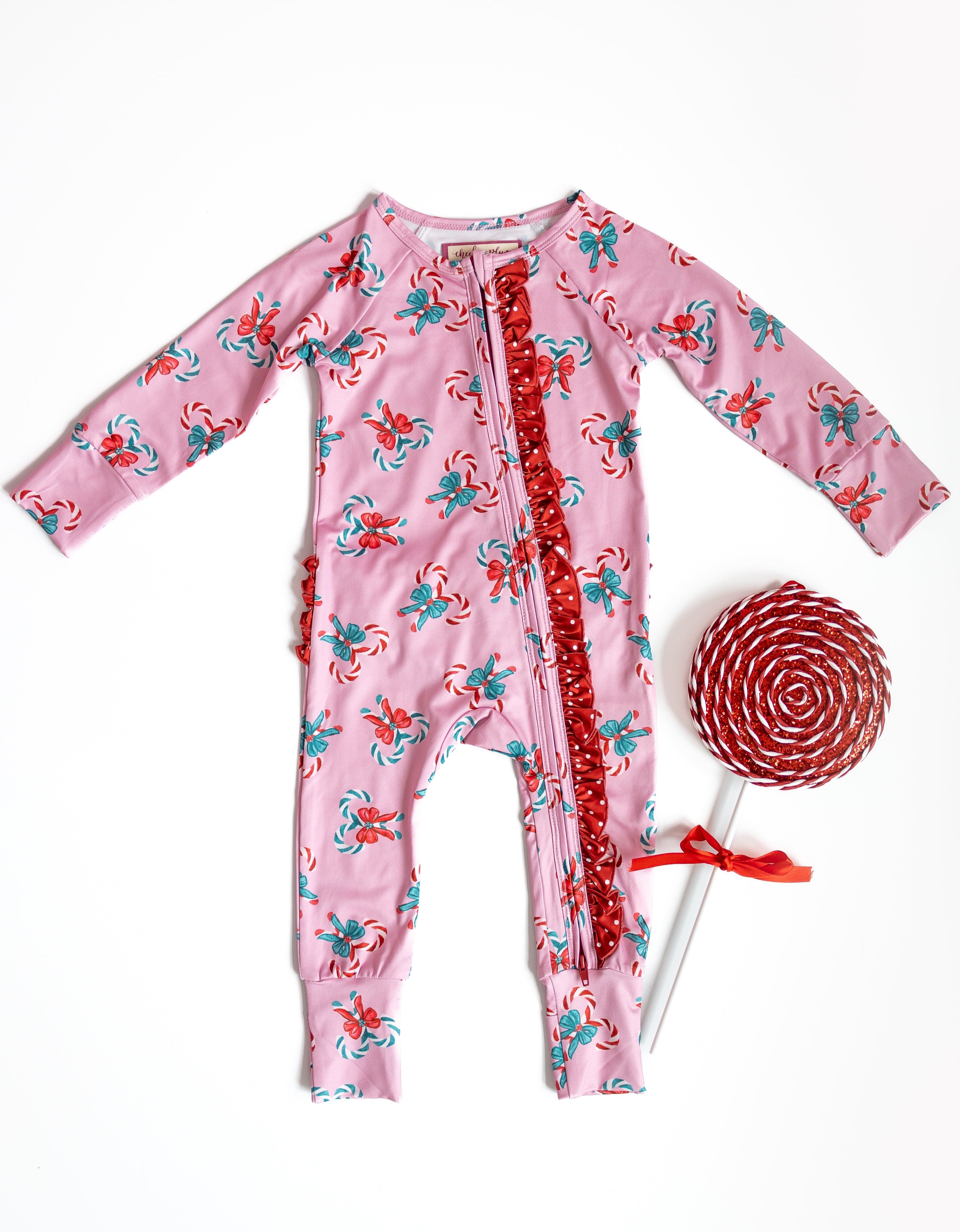 Zipper Loungewear - Pink Peppermint Charm