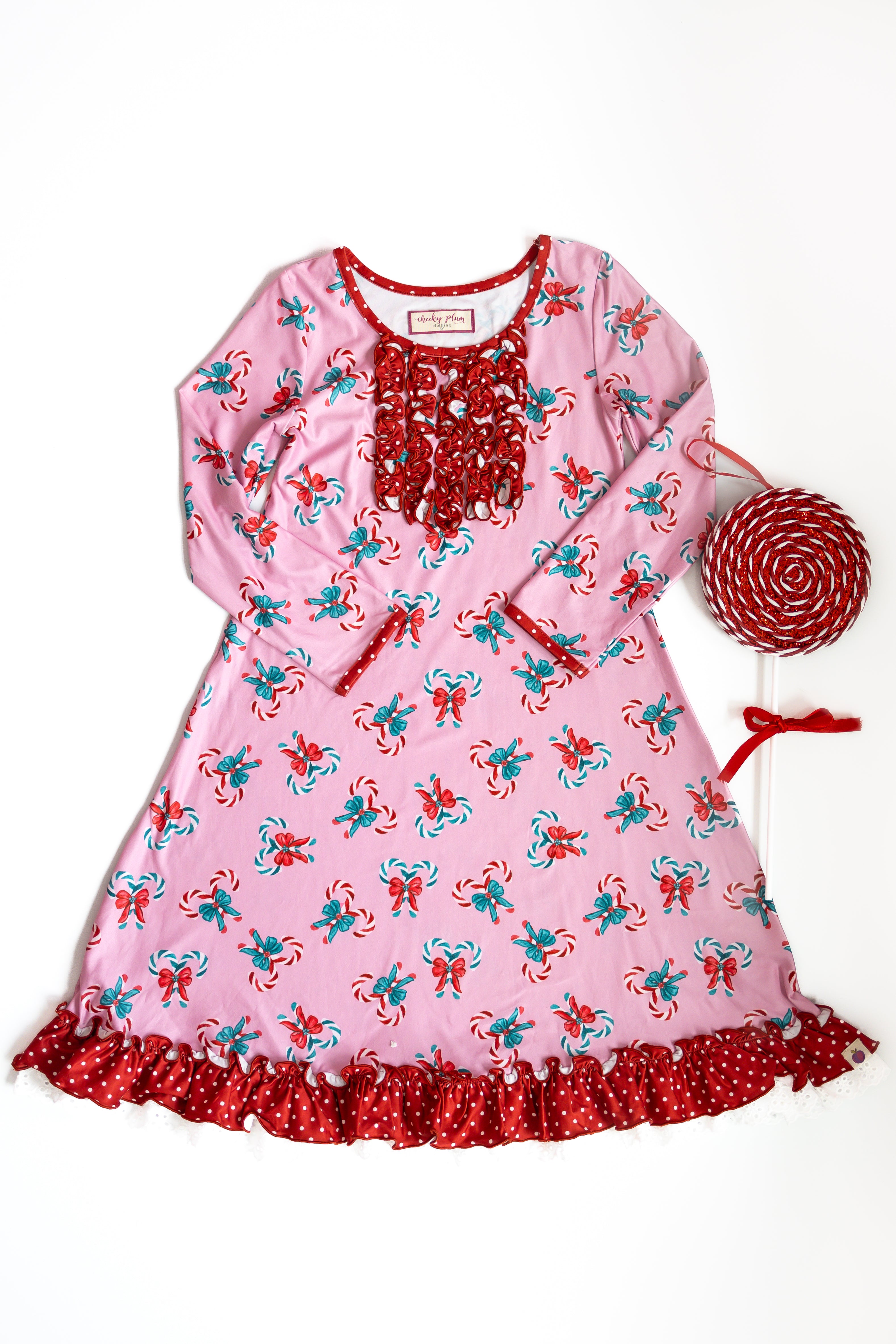 Loungewear Gown - Pink Peppermint Charm