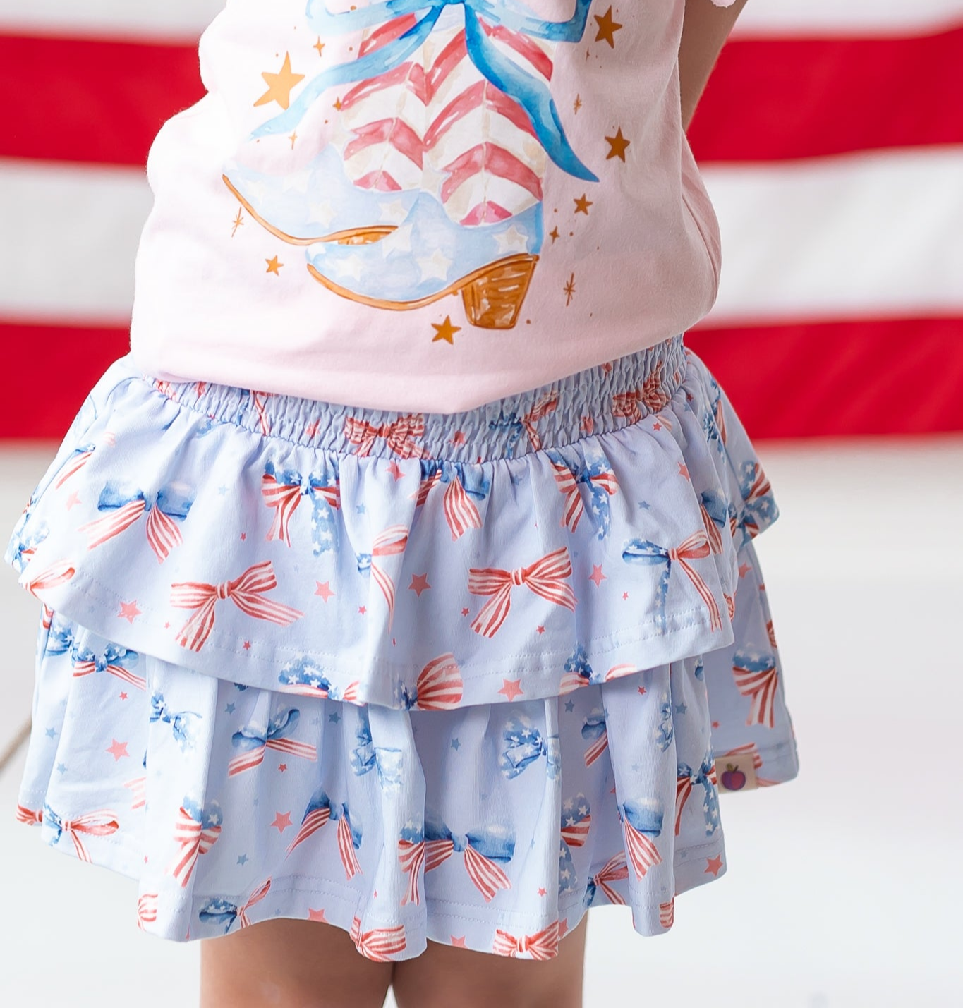 Blair Layer Skirt - Red White & Bow