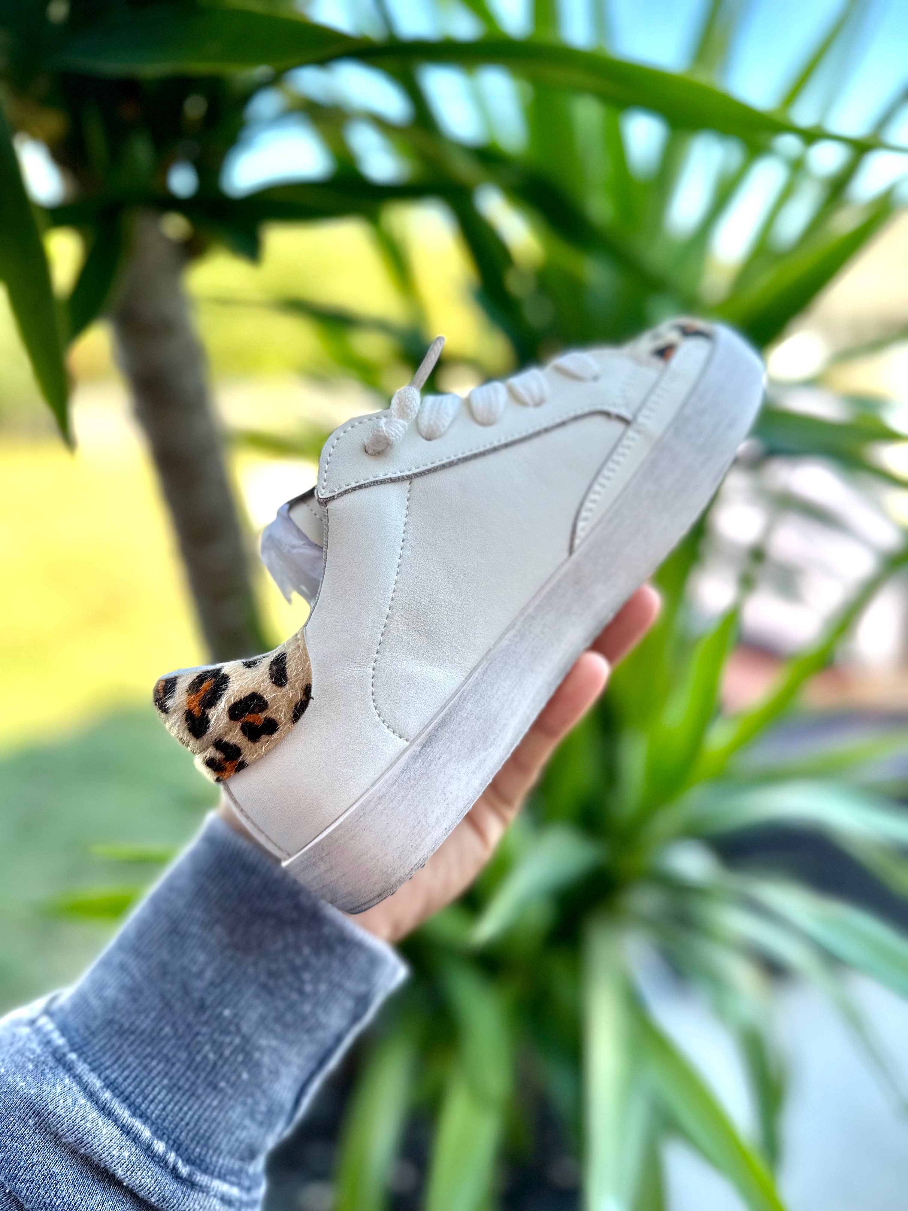 Black Glitter Star & Cheetah Sneakers