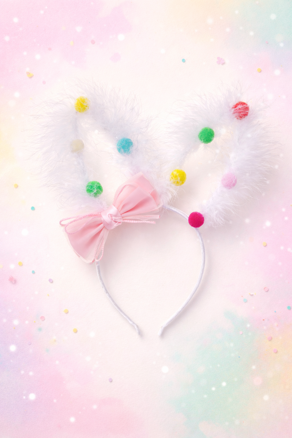 Pom Pom Party Bunny Ears Headband