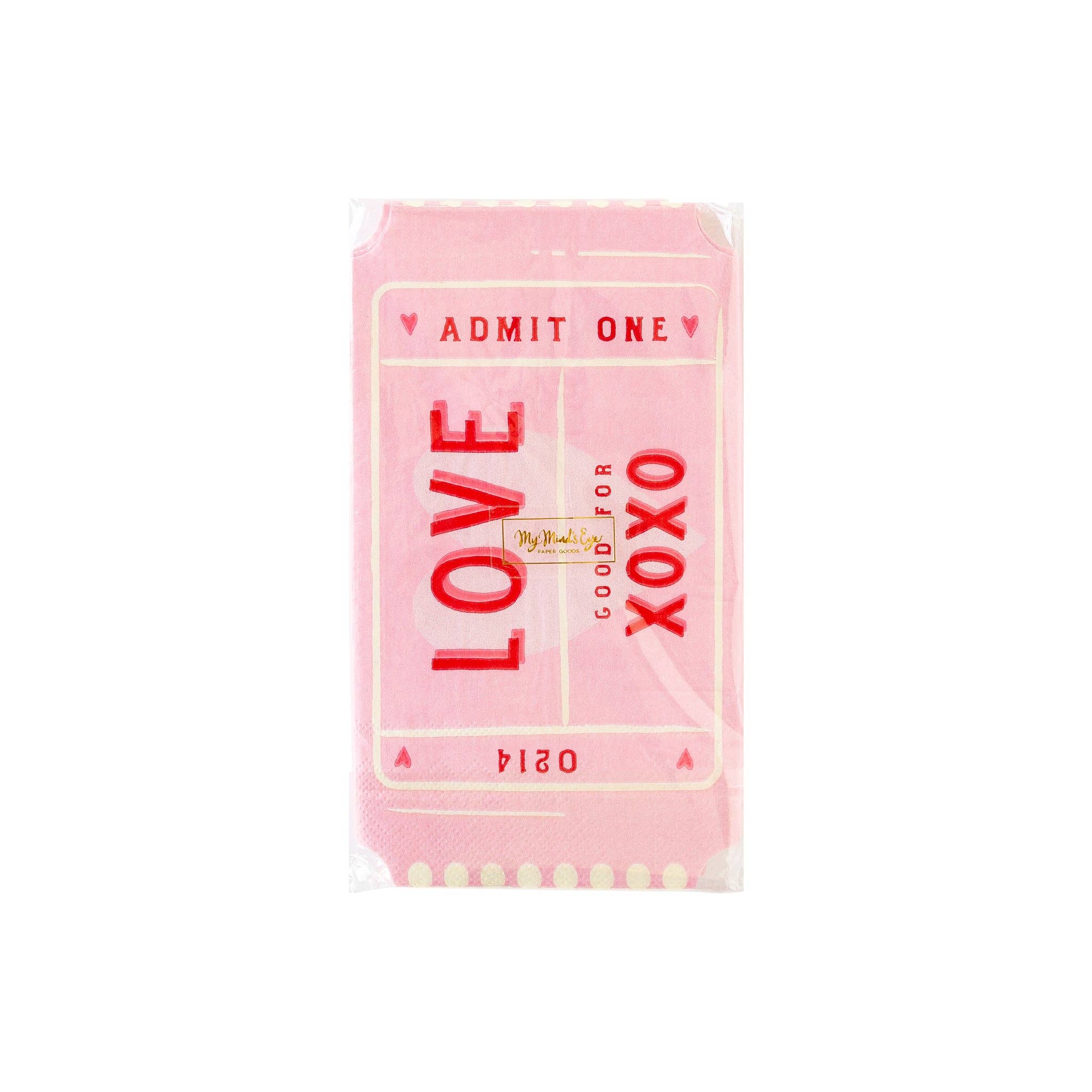 Love Ticket Shaped Dinner Paper Napkin - 24 PK
