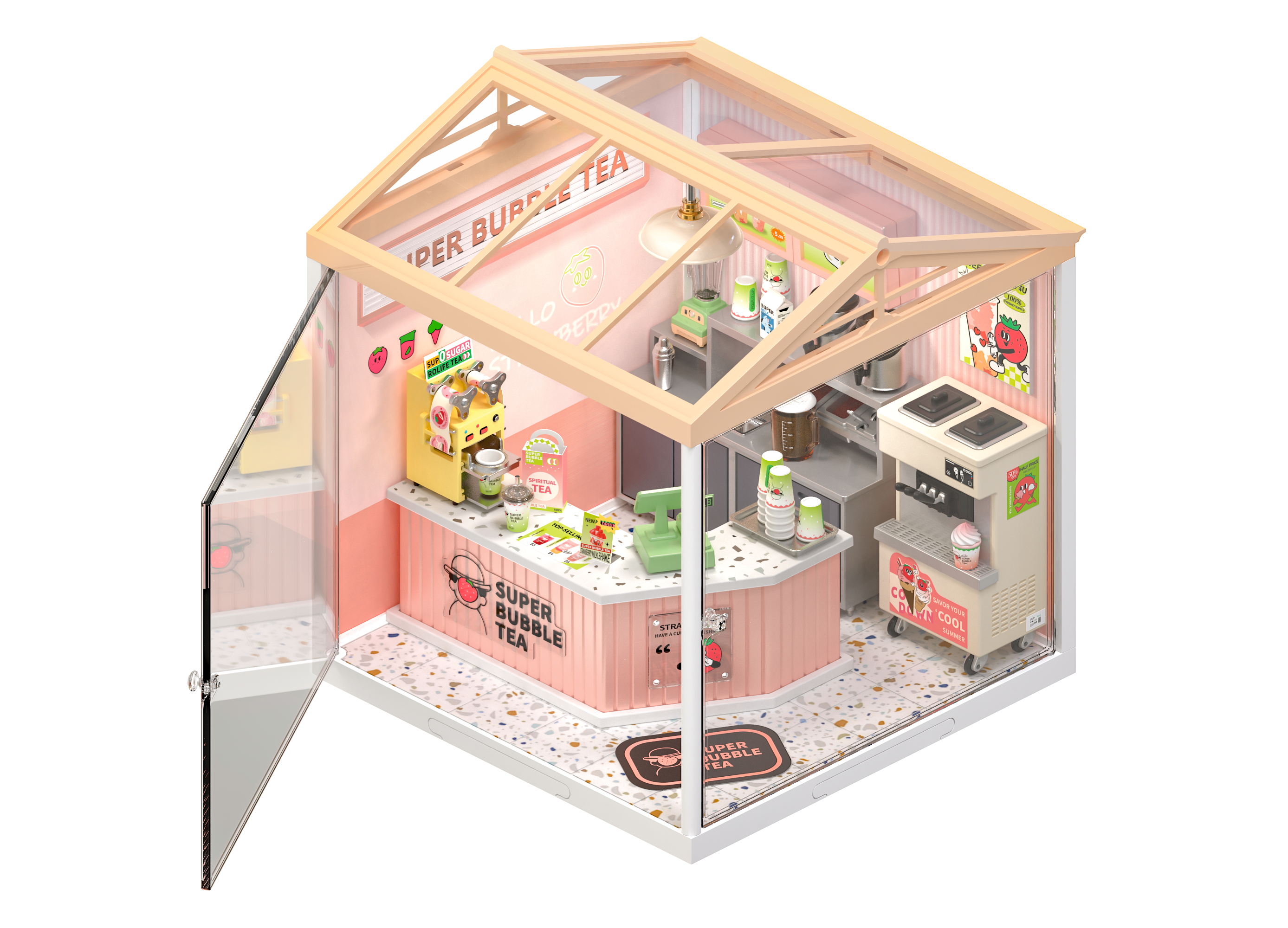 Double Joy Bubble Tea DIY Miniature House
