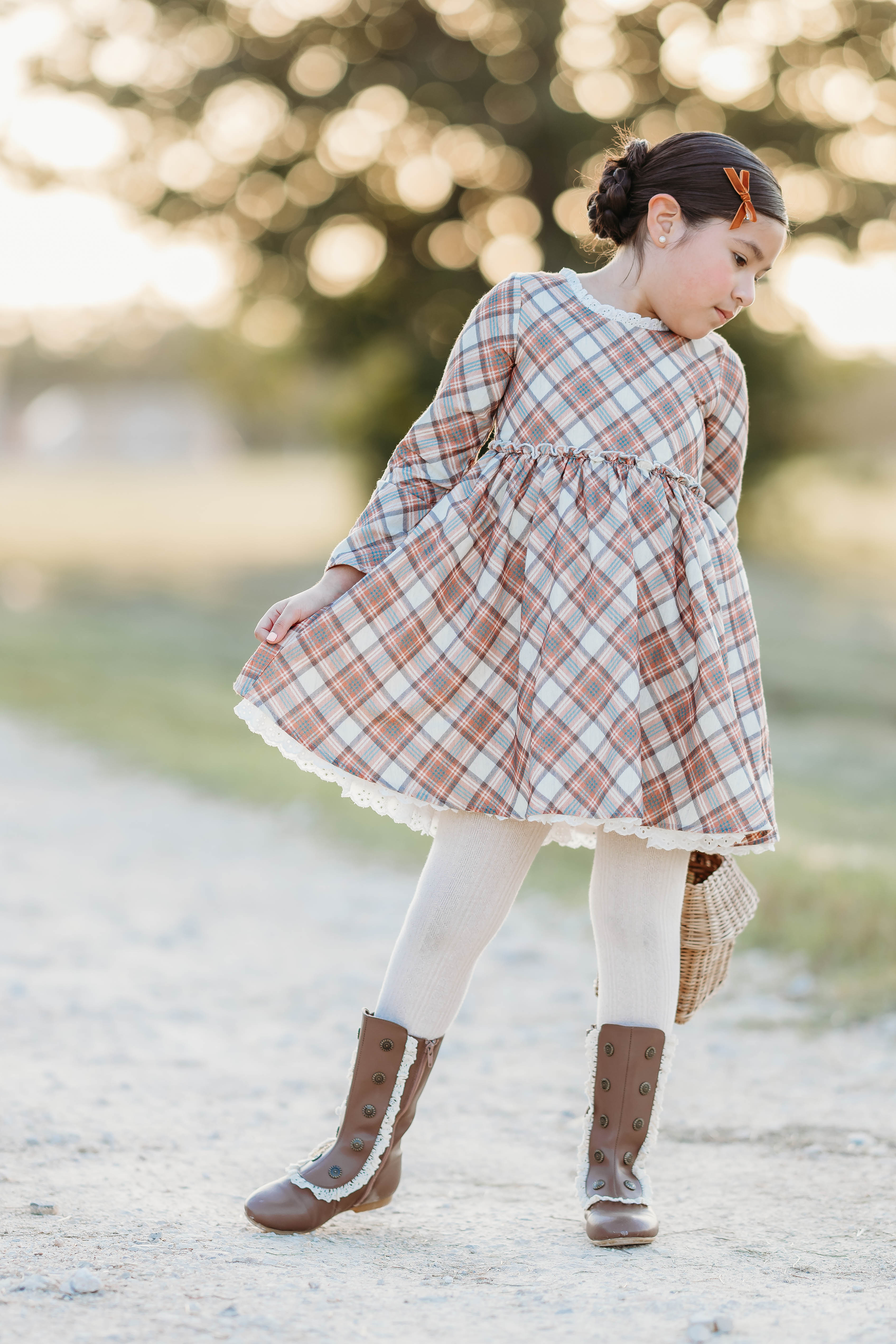 Penelope Flannel Dress - Whispers Of Fall