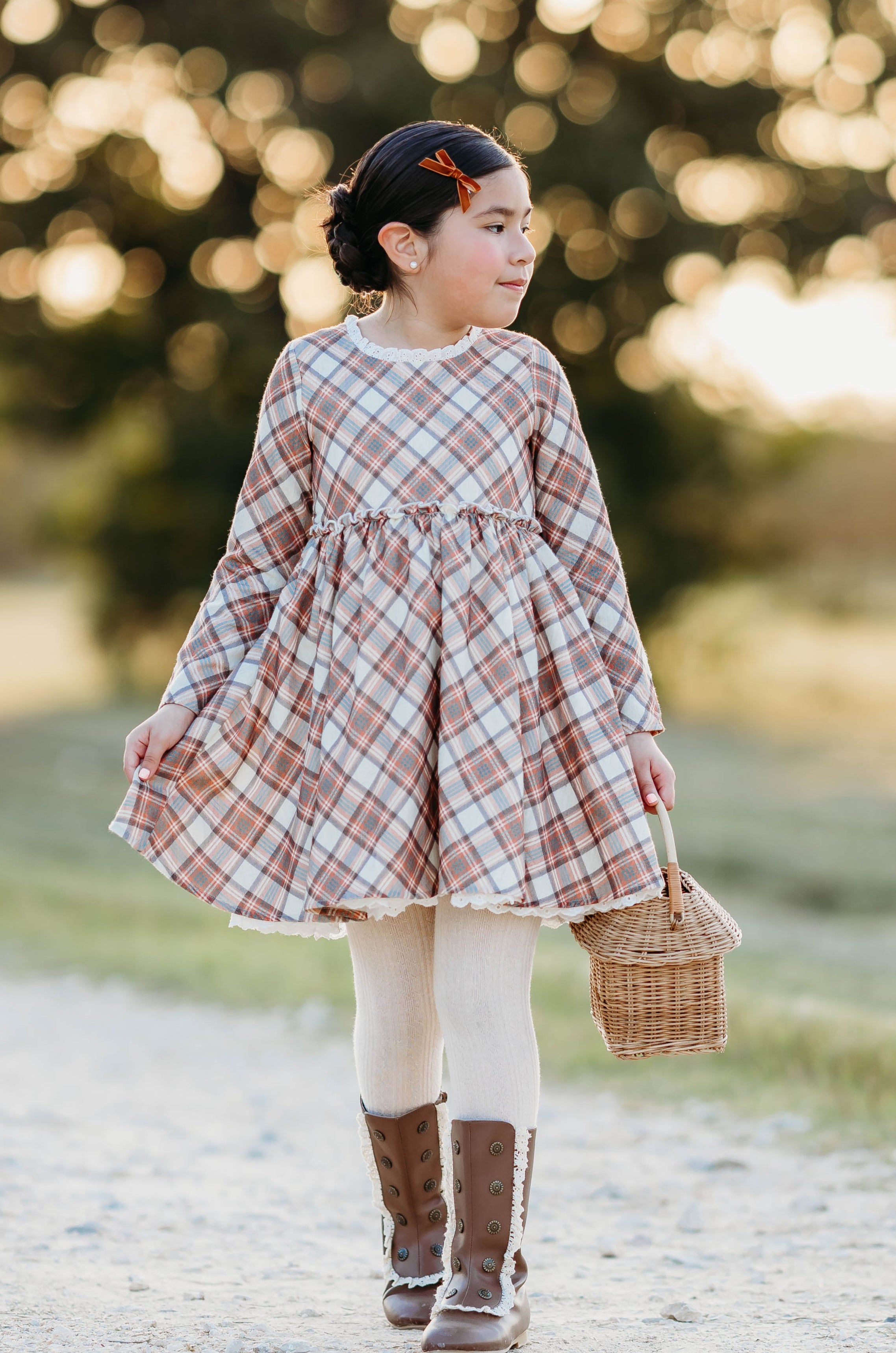 Penelope Flannel Dress - Whispers Of Fall