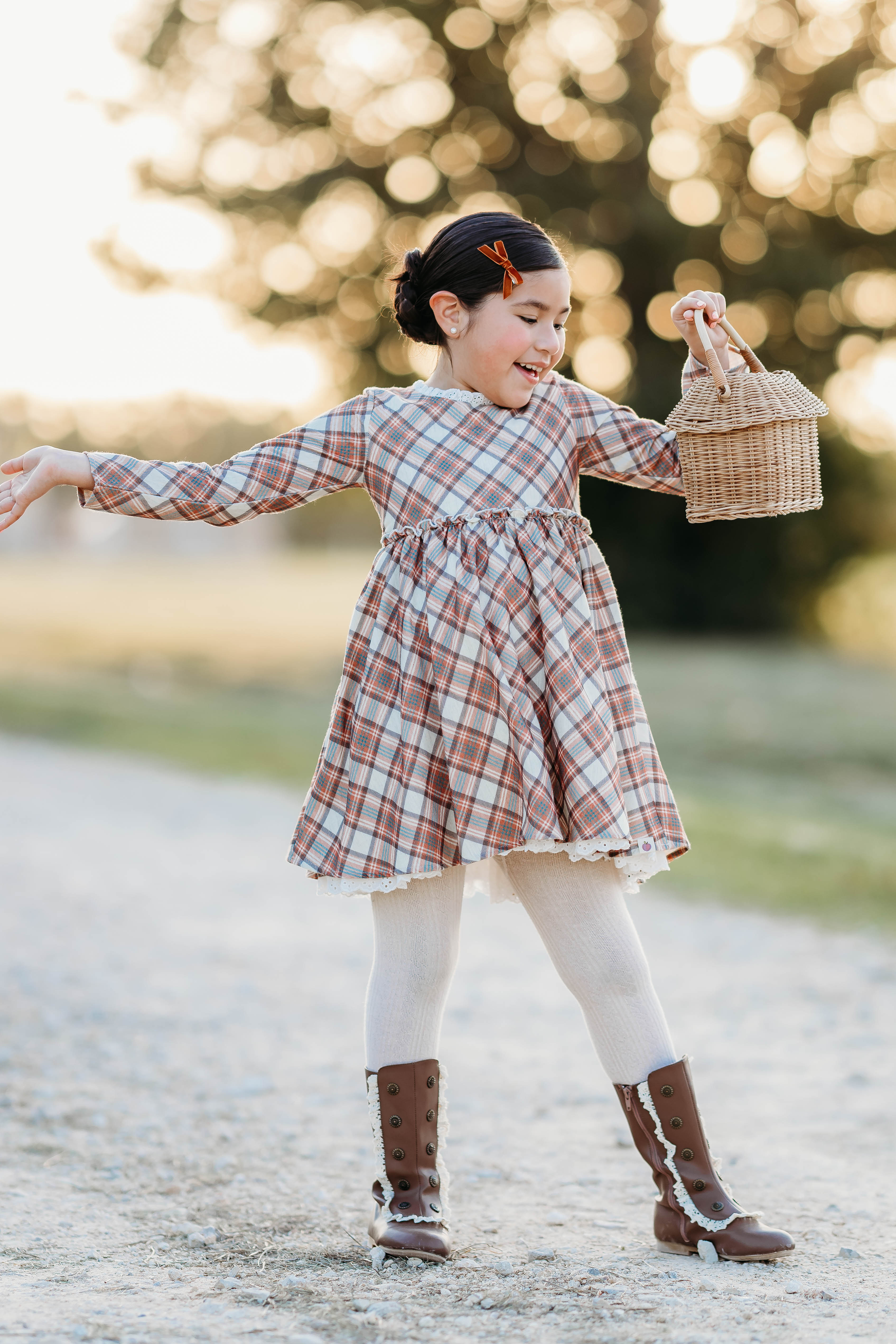 Penelope Flannel Dress - Whispers Of Fall