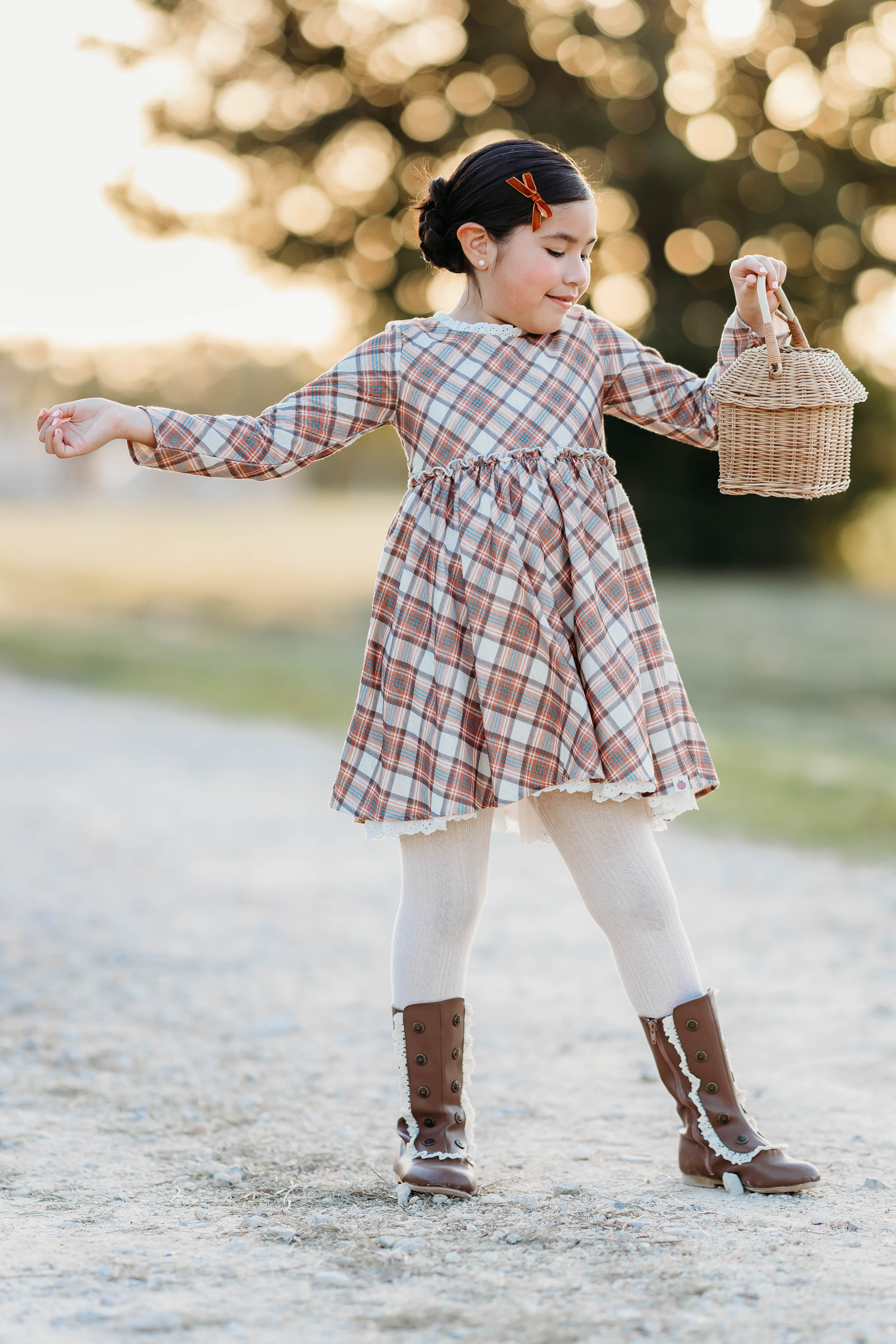 Penelope Flannel Dress - Whispers Of Fall