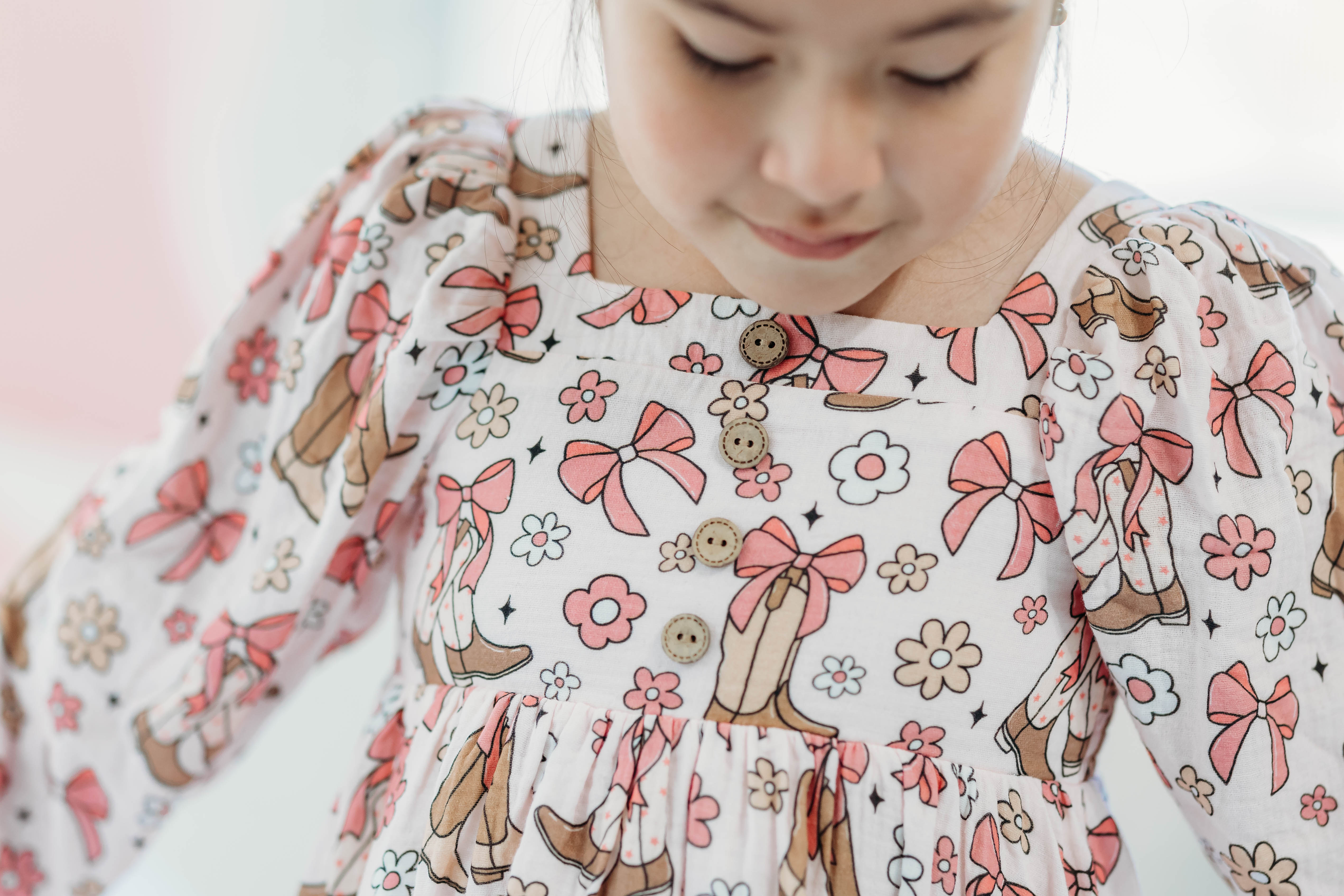 Puff Sleeve Gauze Dress -Boots & Blossoms