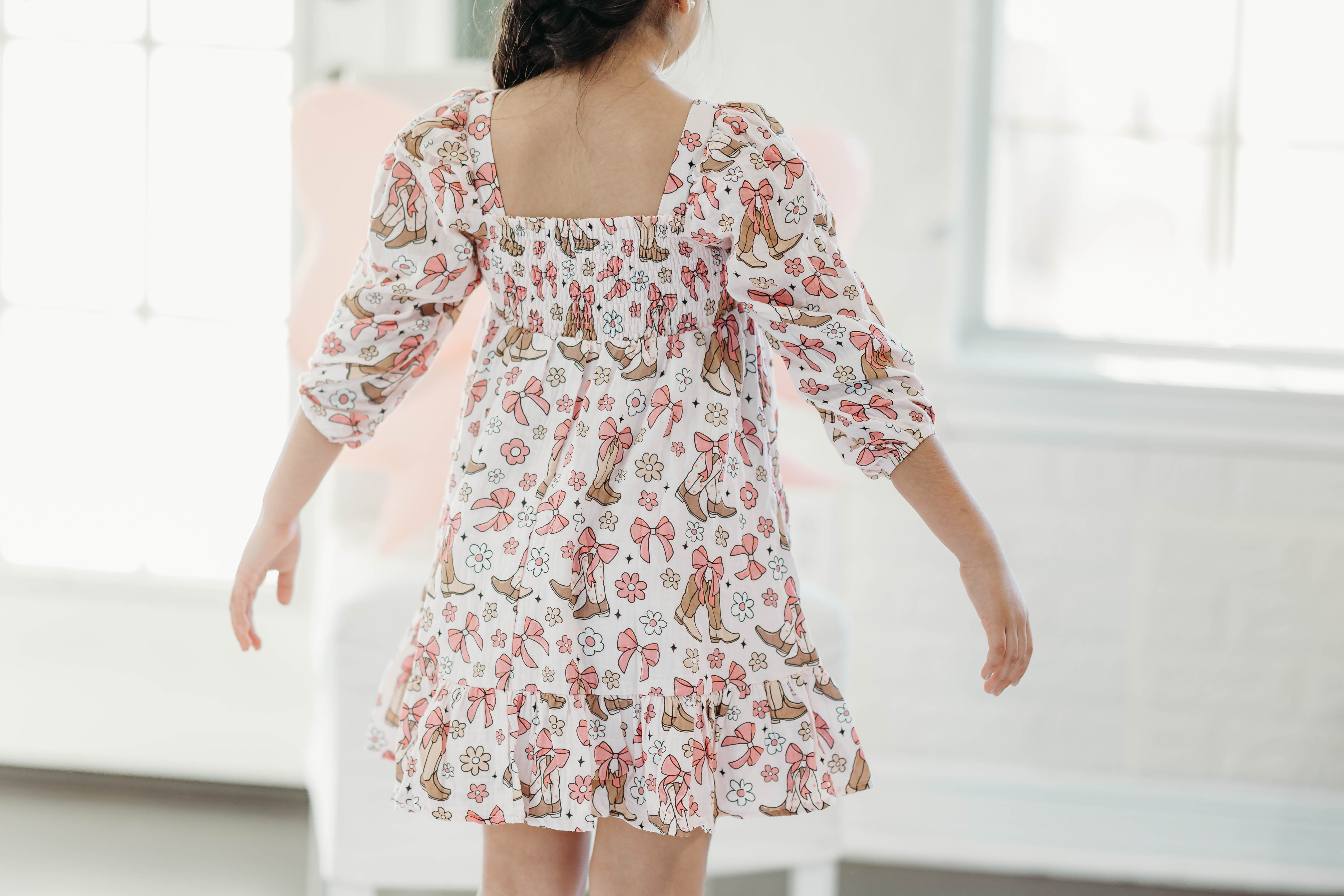Puff Sleeve Gauze Dress -Boots & Blossoms