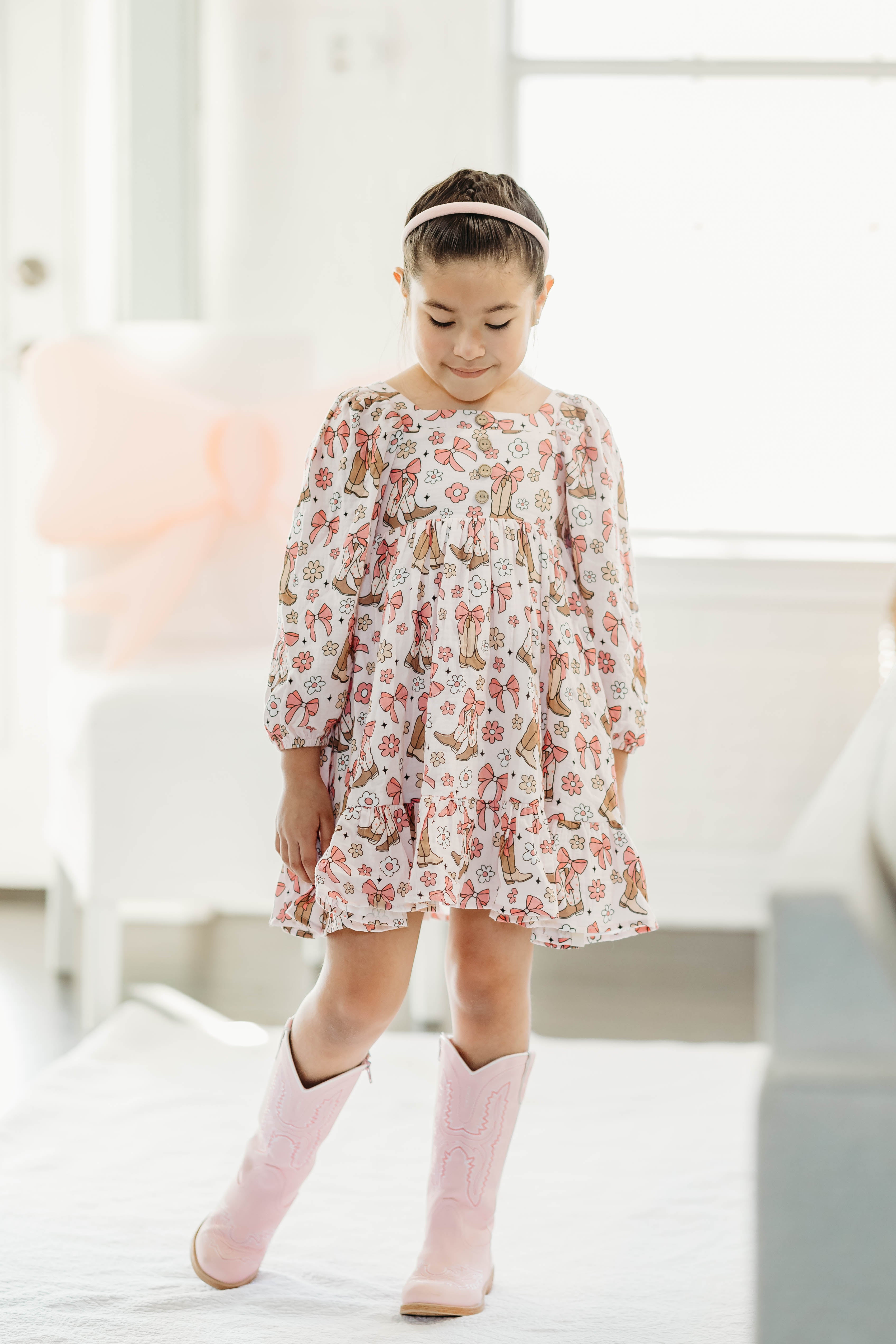 Puff Sleeve Gauze Dress -Boots & Blossoms