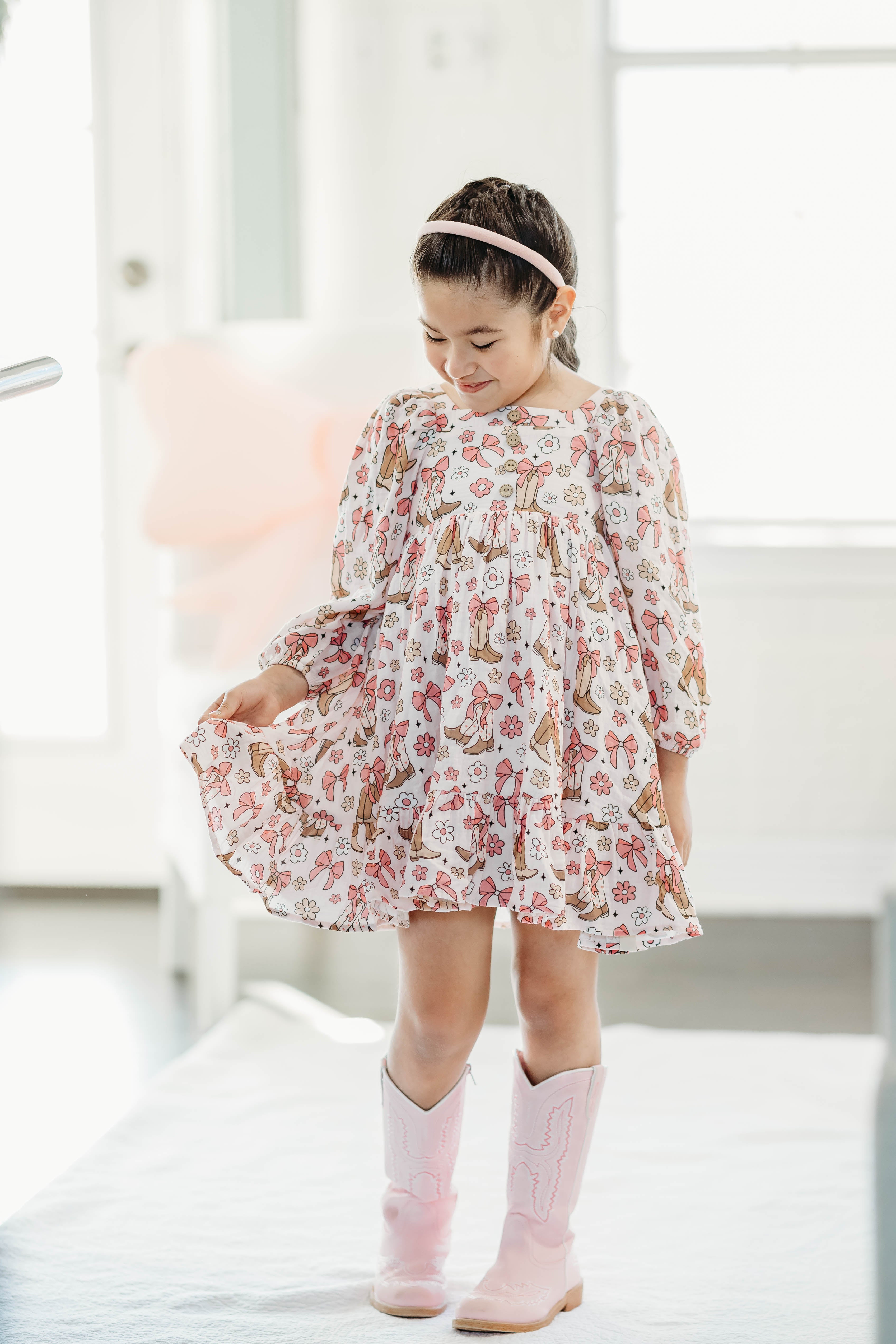 Puff Sleeve Gauze Dress -Boots & Blossoms