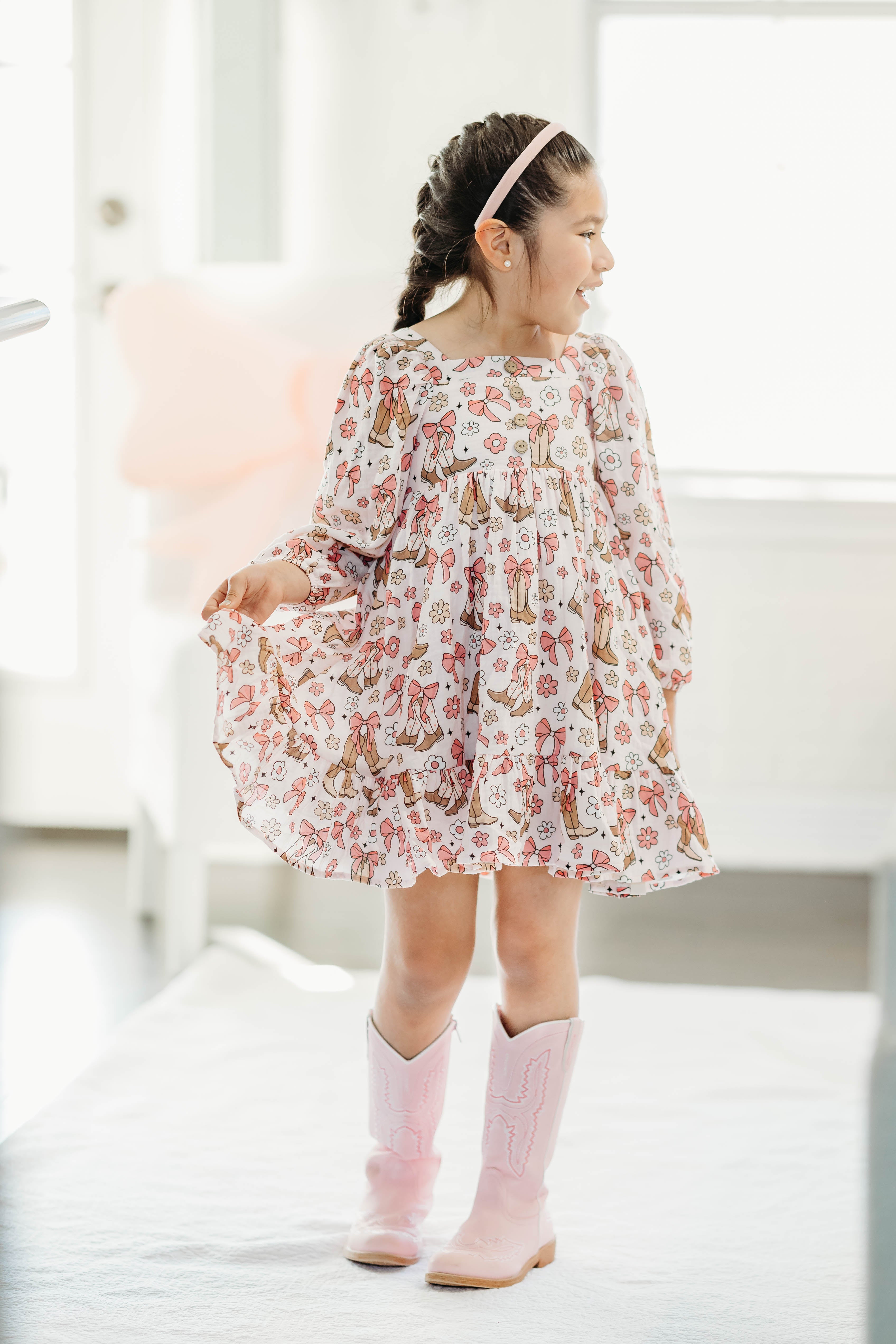 Puff Sleeve Gauze Dress -Boots & Blossoms