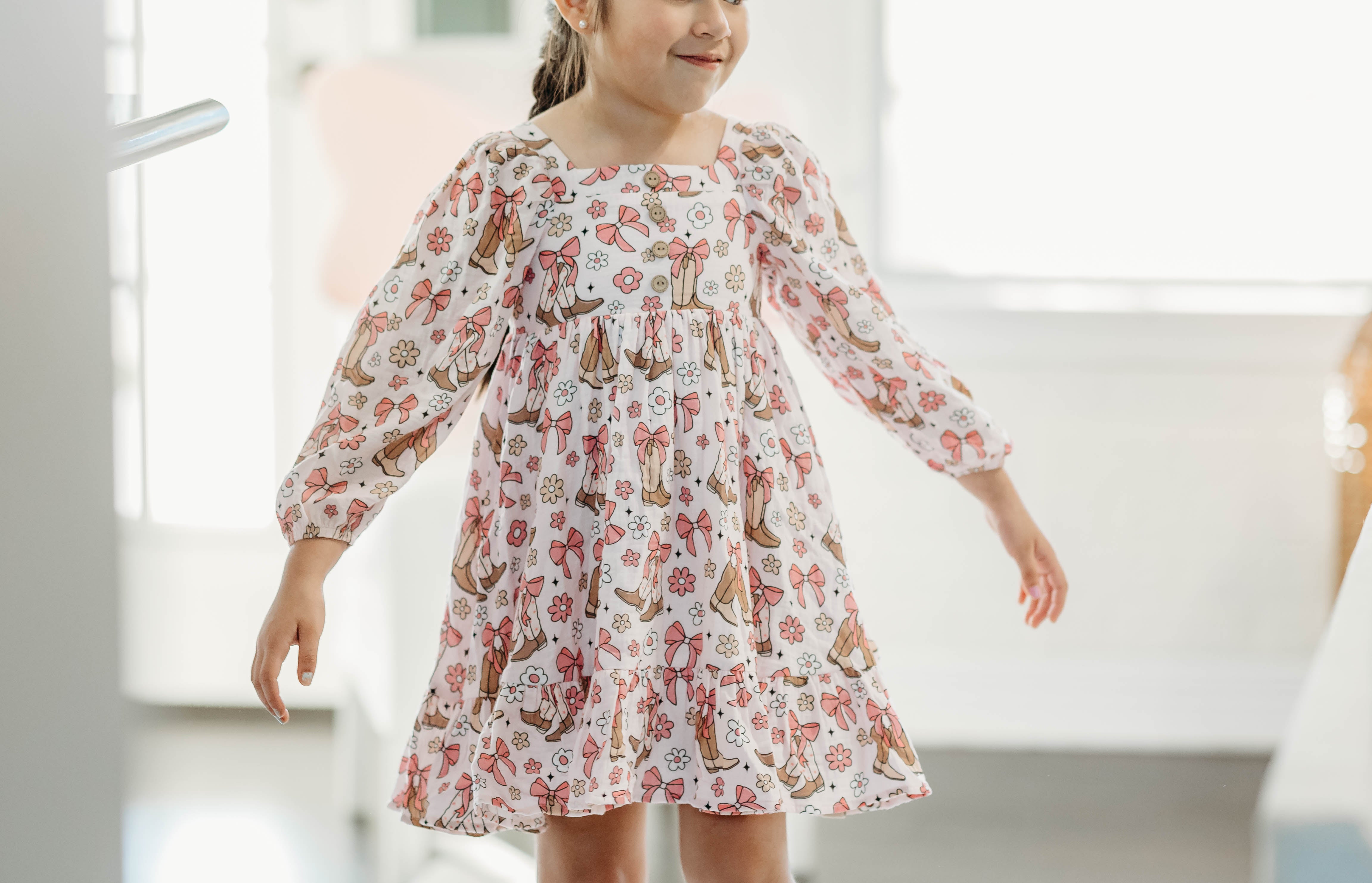 Puff Sleeve Gauze Dress -Boots & Blossoms