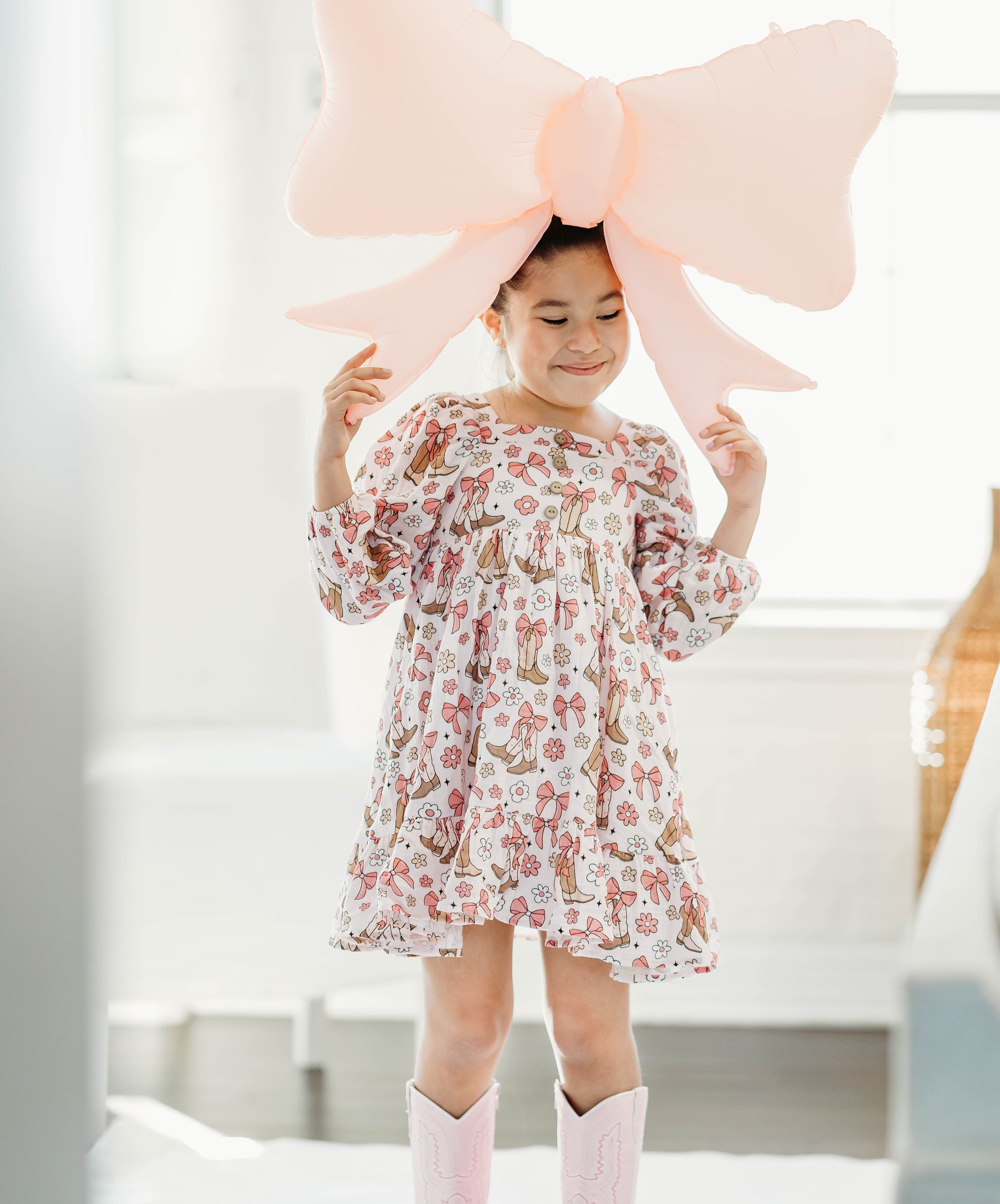 Puff Sleeve Gauze Dress -Boots & Blossoms
